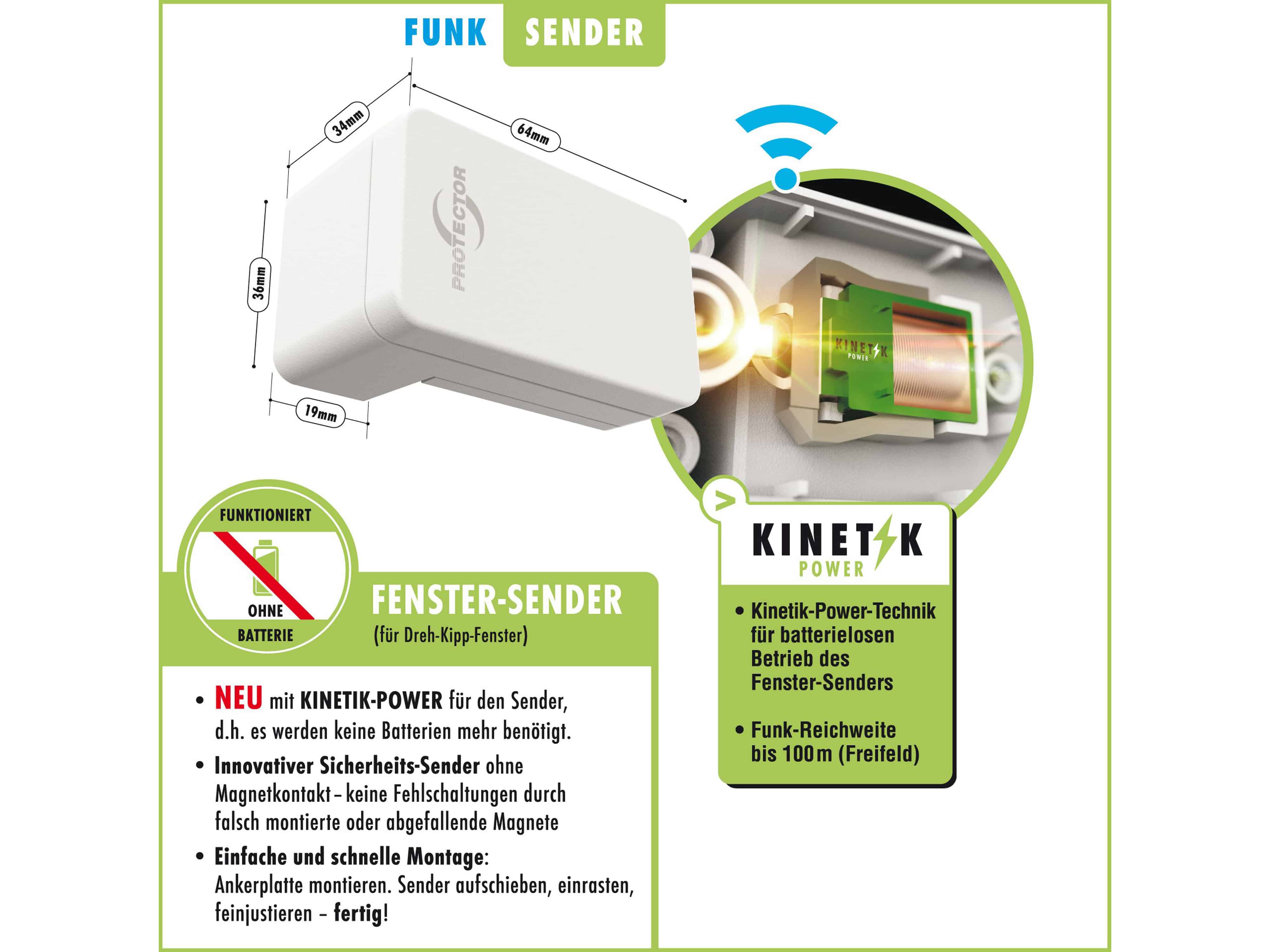 PROTECTOR Thermo-Funk-Abluftsteuerung ASK 6030, mit Kinetik Fenster-Sender, Einbauvariante PROTECTOR Thermo-Funk-Abluftsteuerung ASK 6030, mit Kinetik Fenster-Sender, Einbauvariante