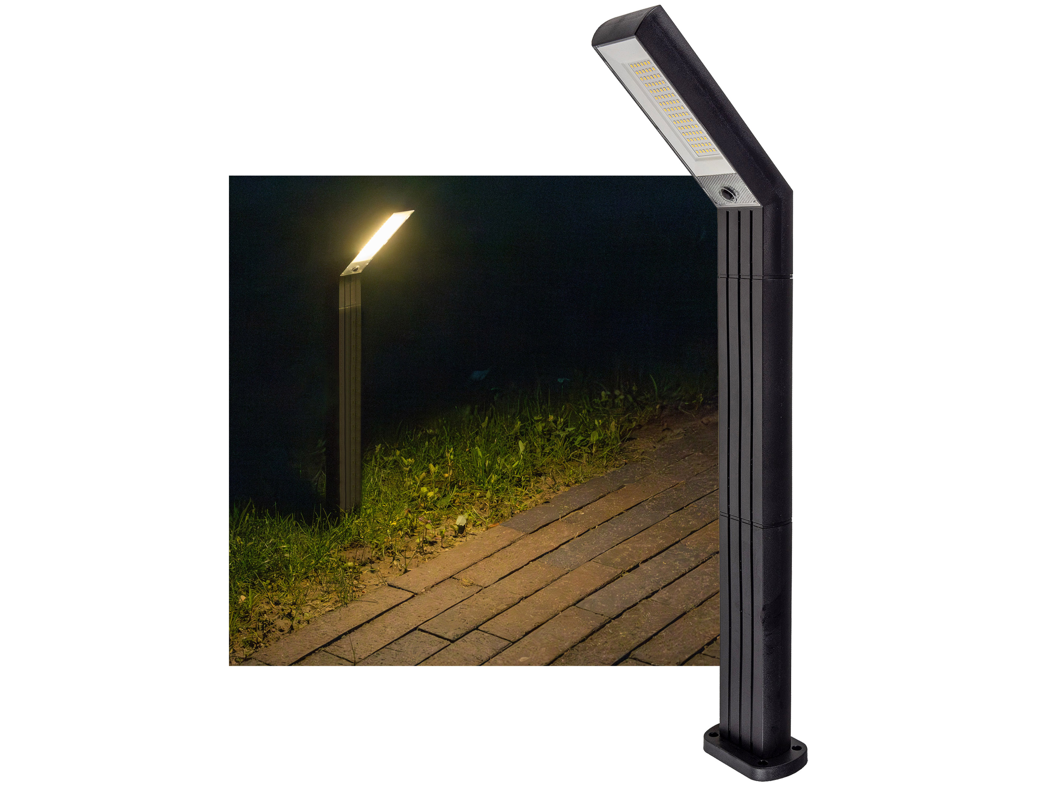 CHILITEC Solar LED-Pollerleuchte SWL-78, 1,8 W, 3000 K, IP44, schwarz CHILITEC Solar LED-Pollerleuchte SWL-78, 1,8 W, 3000 K, IP44, schwarz
