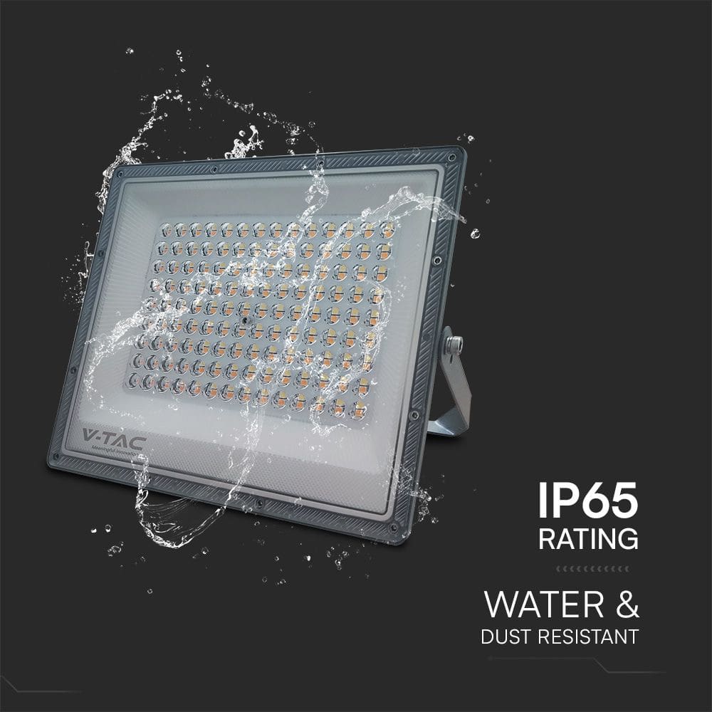 V-TAC LED-Fluter, VT-44050, EEK: F, 100 W, 8150 lm, CCT, IP65, grau