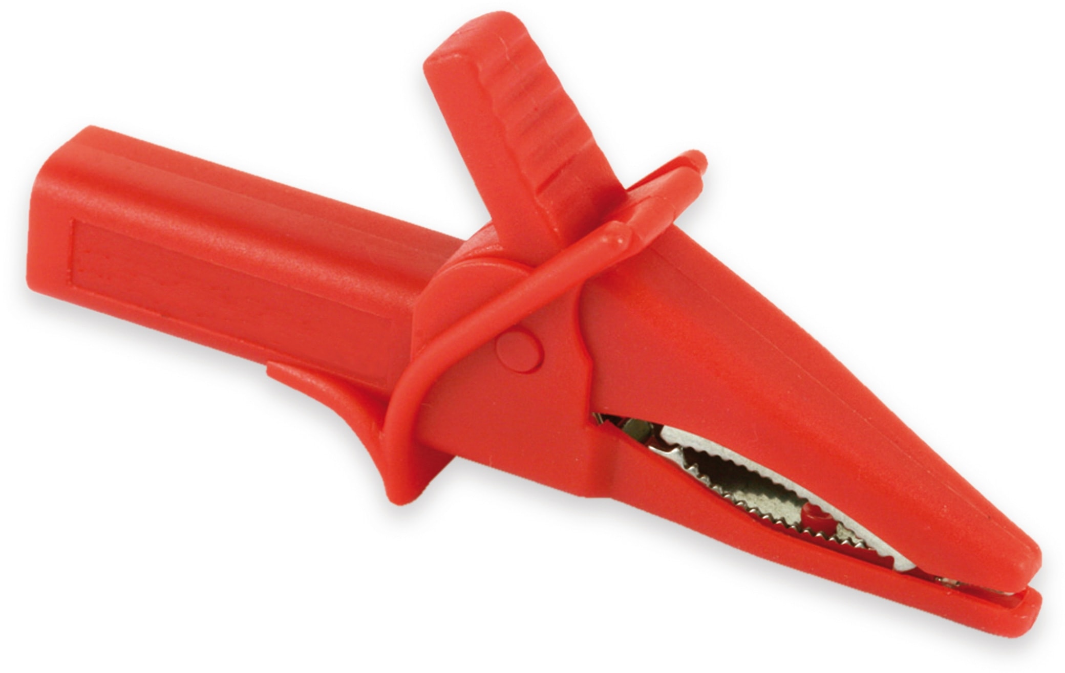 Krokodilklemme, 85 mm, 4 mm Labor-Sicherheitsbuchsen, rot Krokodilklemme, 85 mm, 4 mm Labor-Sicherheitsbuchsen, rot