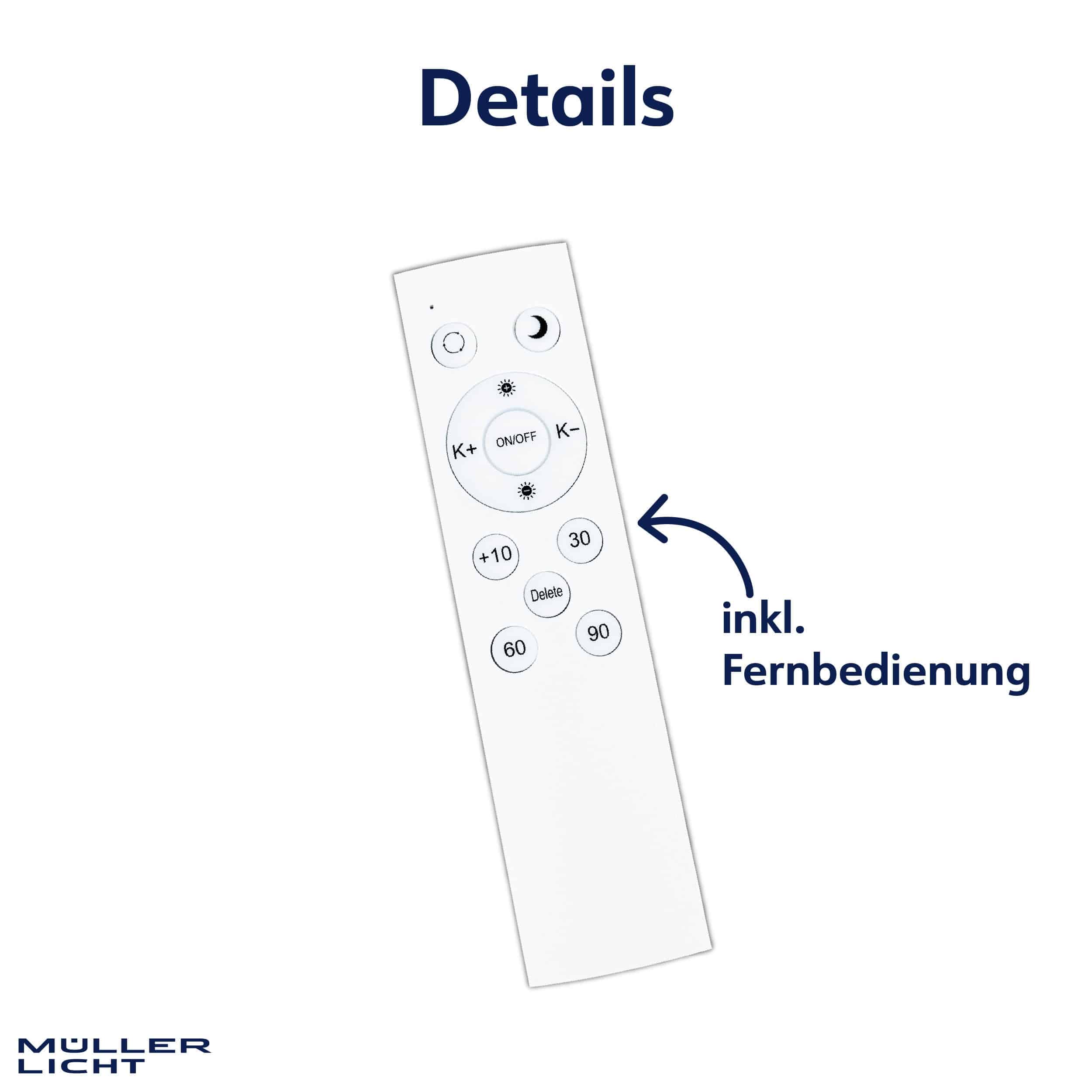 MÜLLER-LICHT LED-Deckenleuchte Rami 36 white, 24W, 2500lm, 2700-6500K, IP20, CCT MÜLLER-LICHT LED-Deckenleuchte Rami 36 white, 24W, 2500lm, 2700-6500K, IP20, CCT