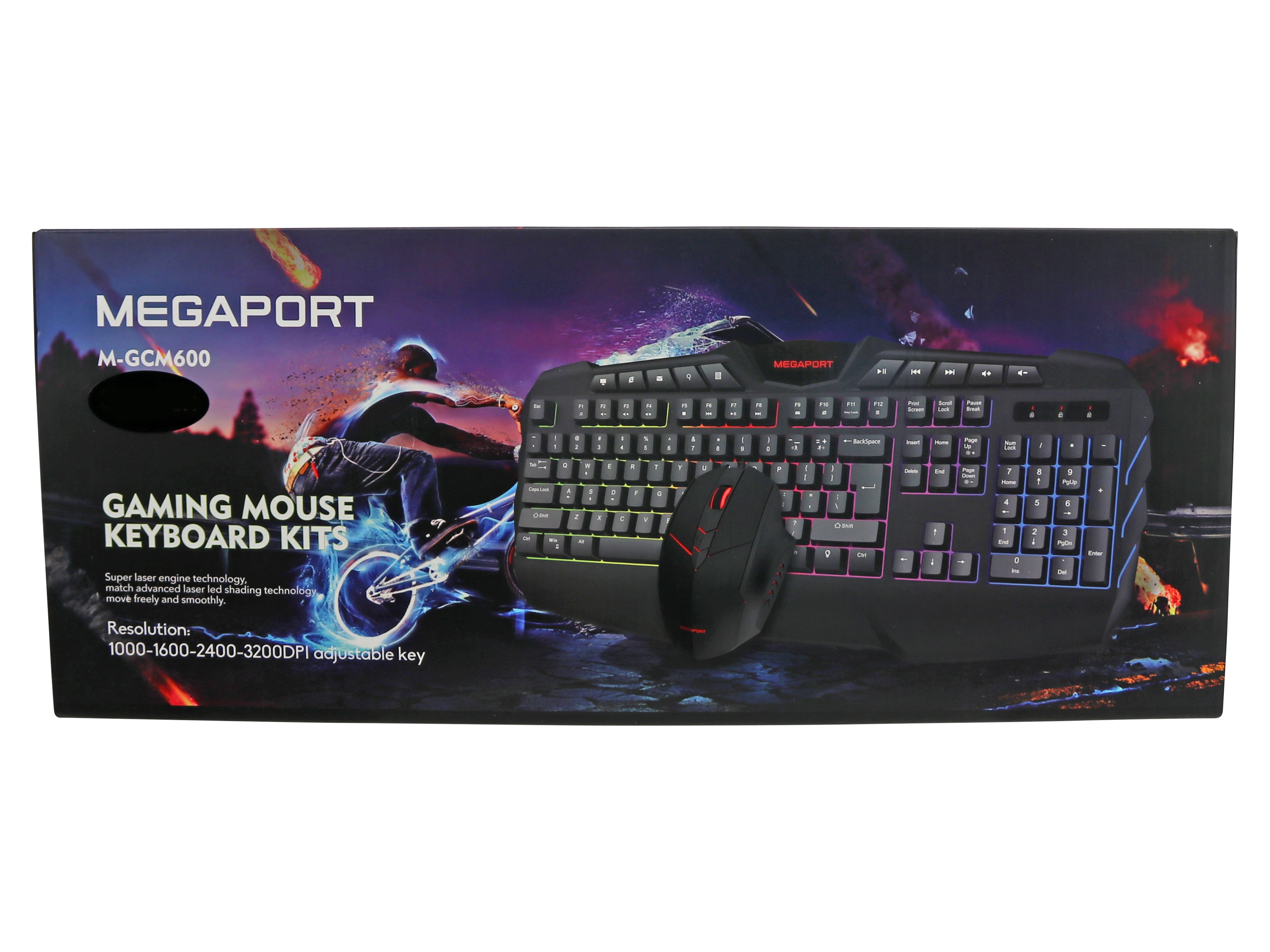 Tastatur/Maus-Set, MEGAPORT, M-GCM600, spanisches Tastaturlayout