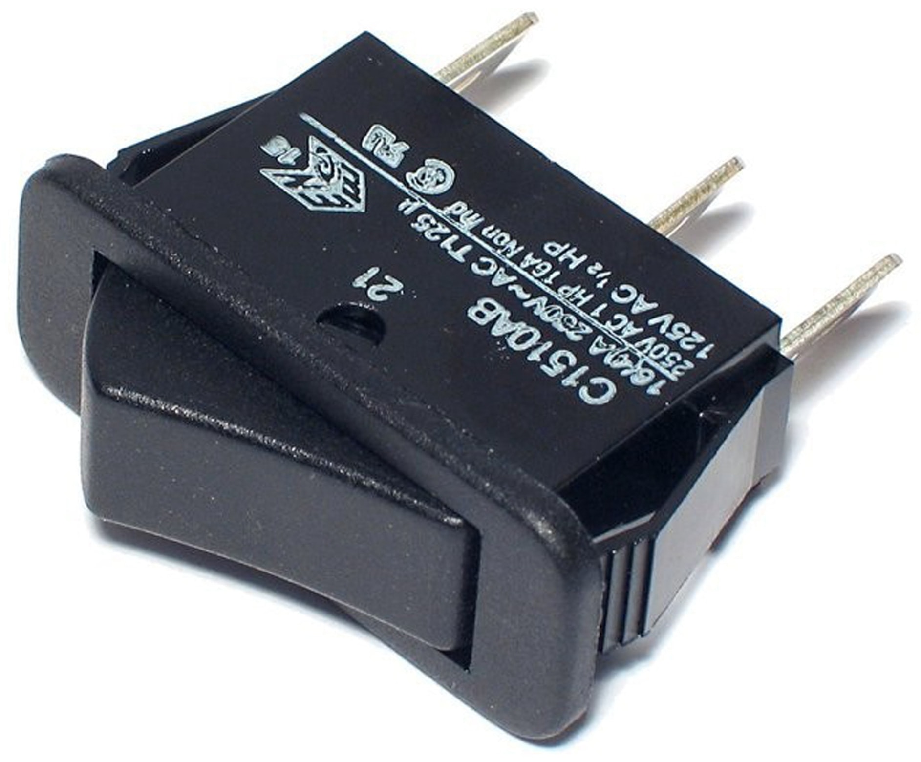 Wippenschalter 1-pol., 1xUM, 30x11mm, 16 A/ 250 V Wippenschalter 1-pol., 1xUM, 30x11mm, 16 A/ 250 V