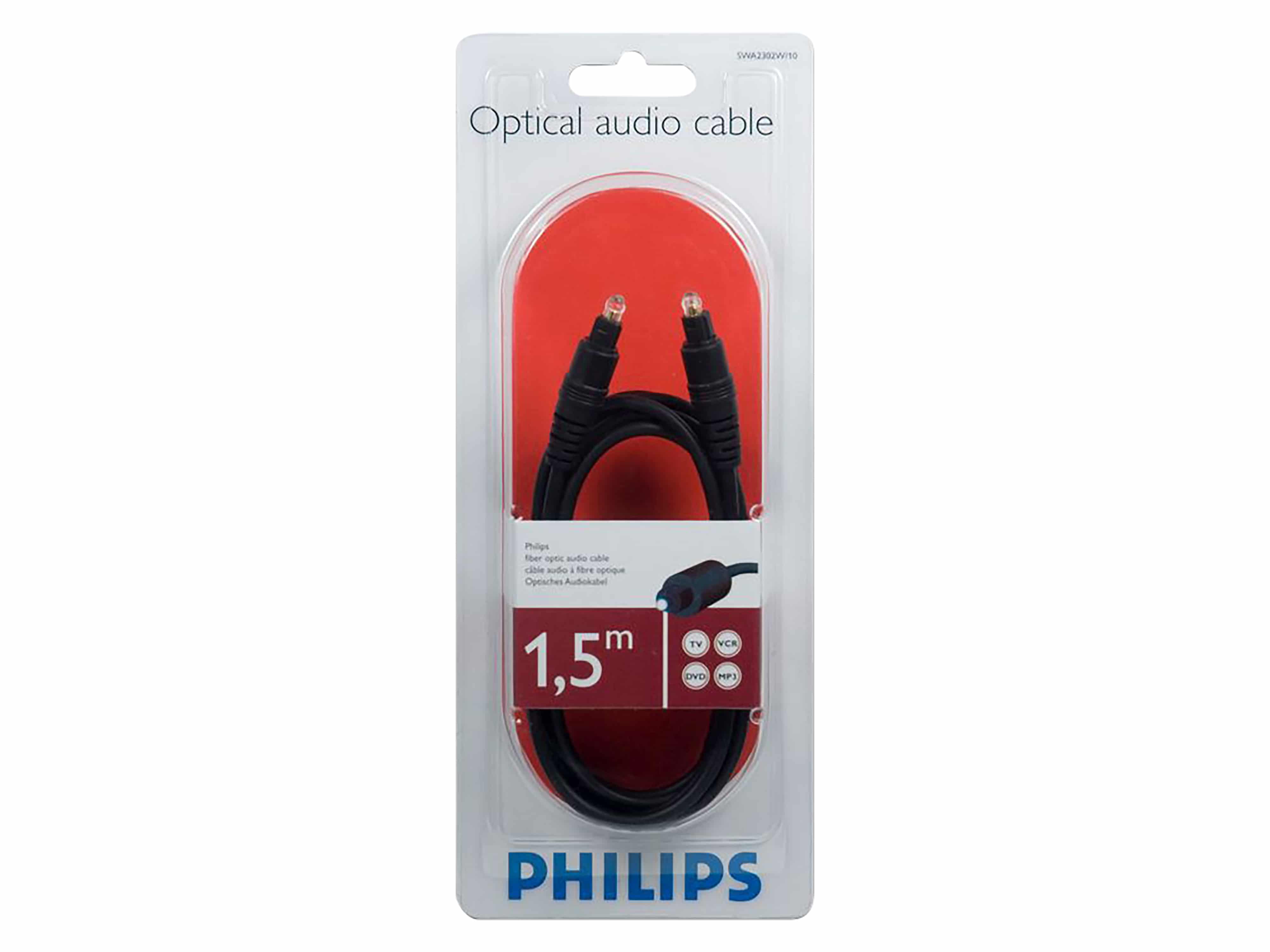 PHILIPS, Audio Kabel, Toslink 1,5m Philips, Audio Kabel, Toslink 1,5m