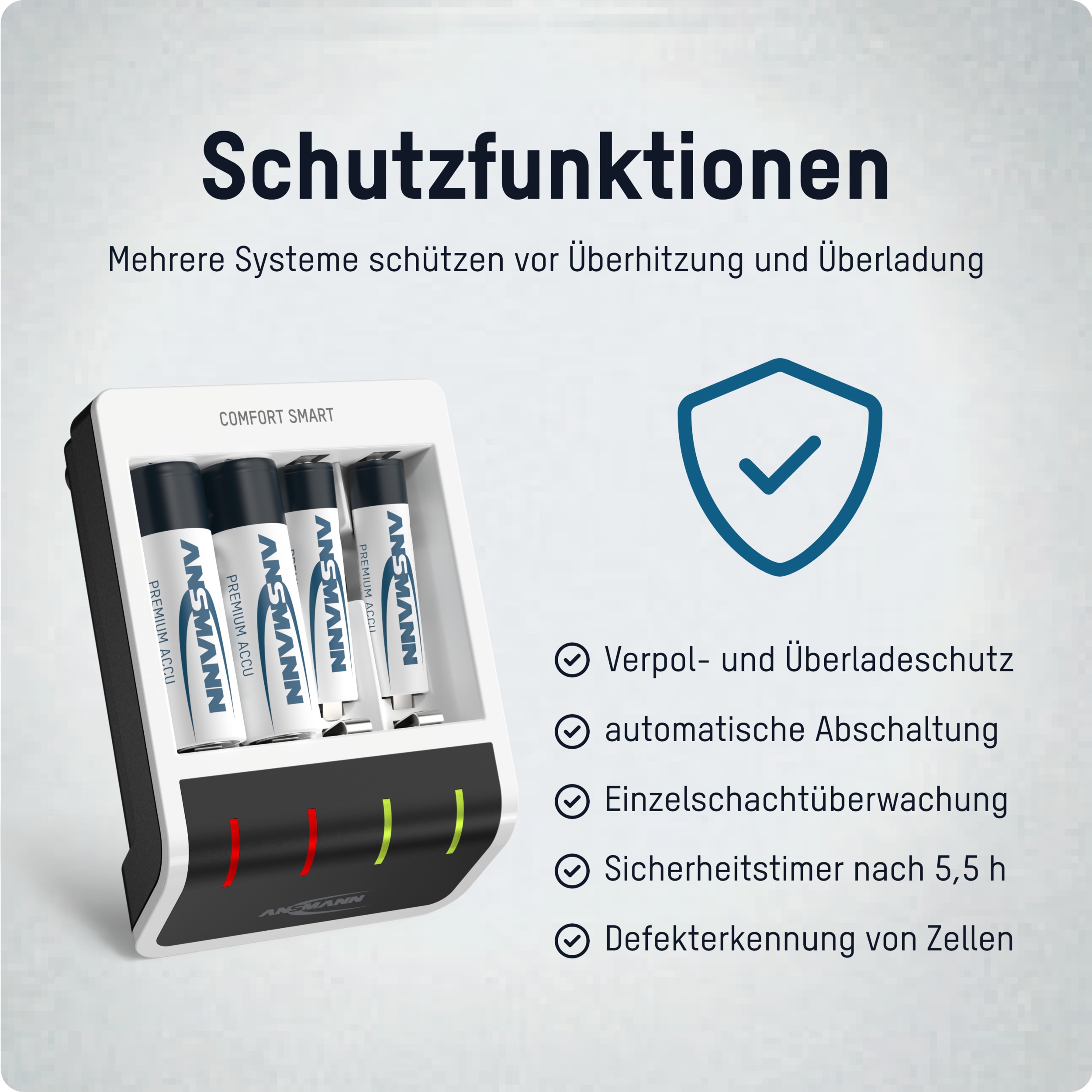 ANSMANN Ladegerät Comfort Smart, mit USB-Eingang ANSMANN Ladegerät Comfort Smart, mit USB-Eingang