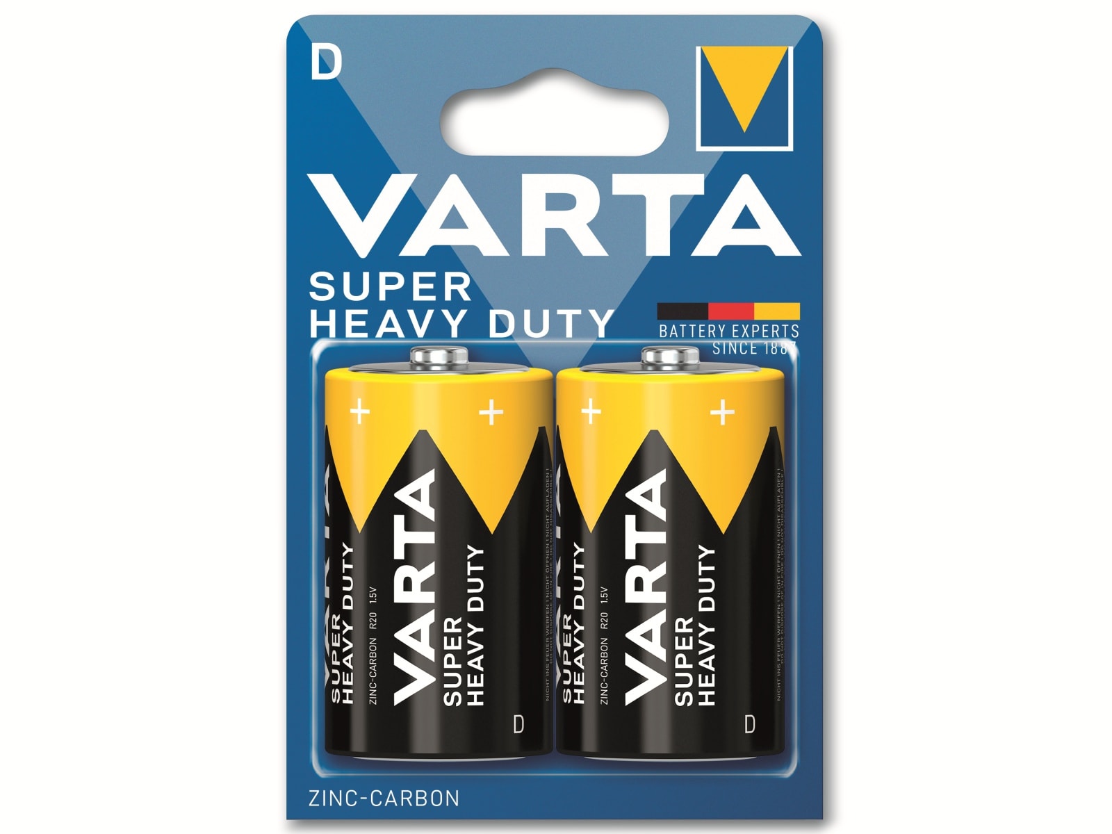 VARTA Batterie Zink-Kohle, Mono, D, R20, 1.5V, Superlife, 2 Stück VARTA Batterie Zink-Kohle, Mono, D, R20, 1.5V, Superlife, 2 Stück
