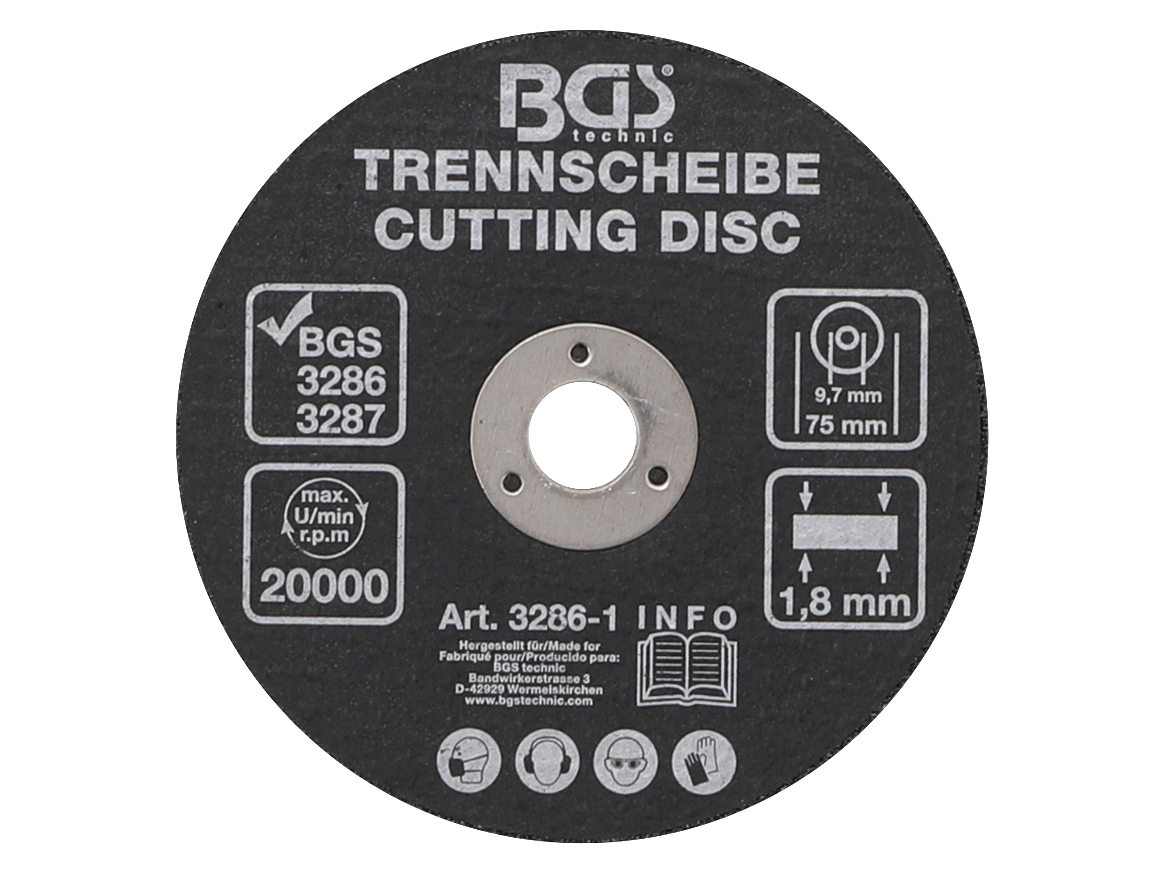 BGS TECHNIC Trennscheibe 3286-1, 75x1,8x9,7 mm