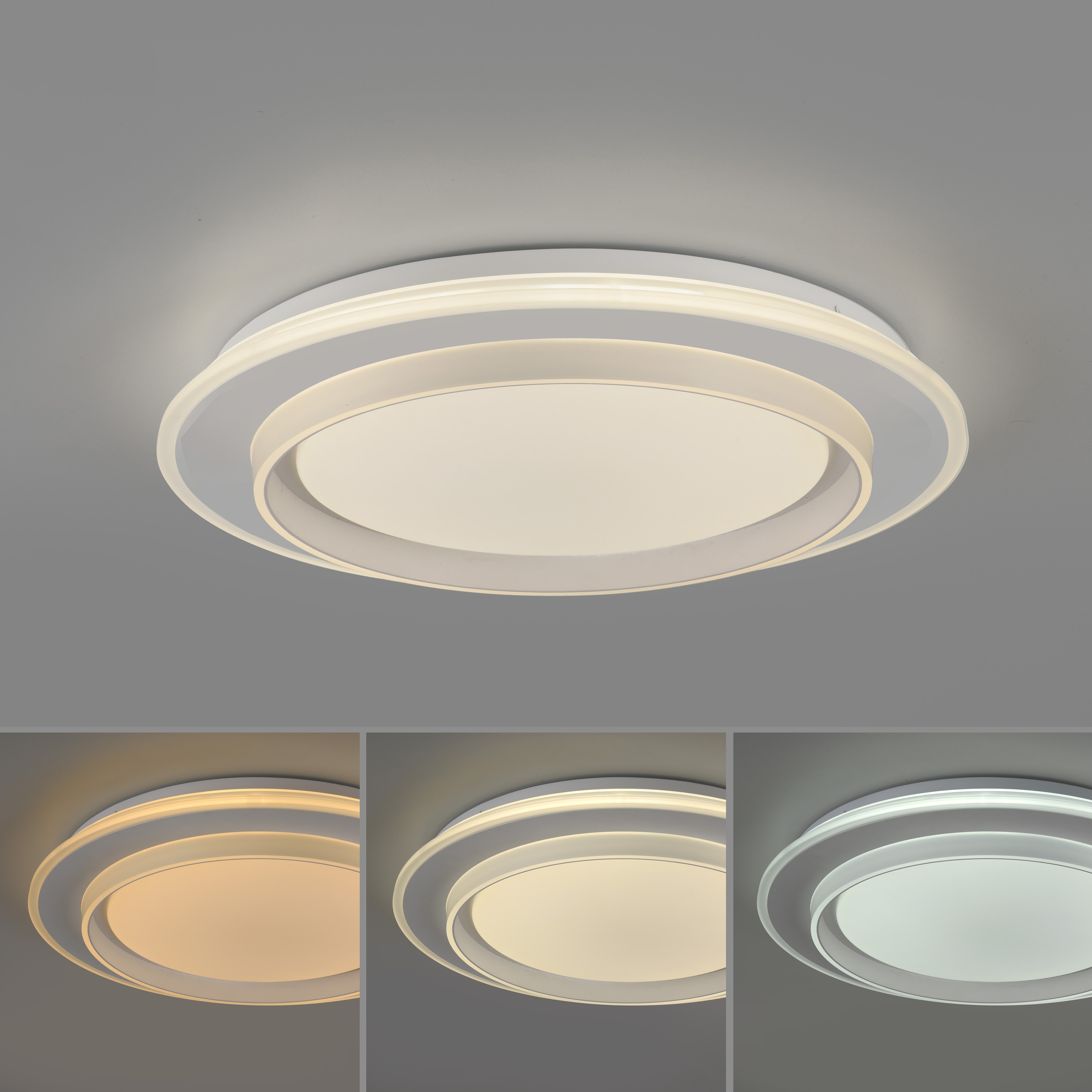 JUST LIGHT LED-Deckenleuchte 14296-16, 20W, CCT, 2700lm, IP20, weiß