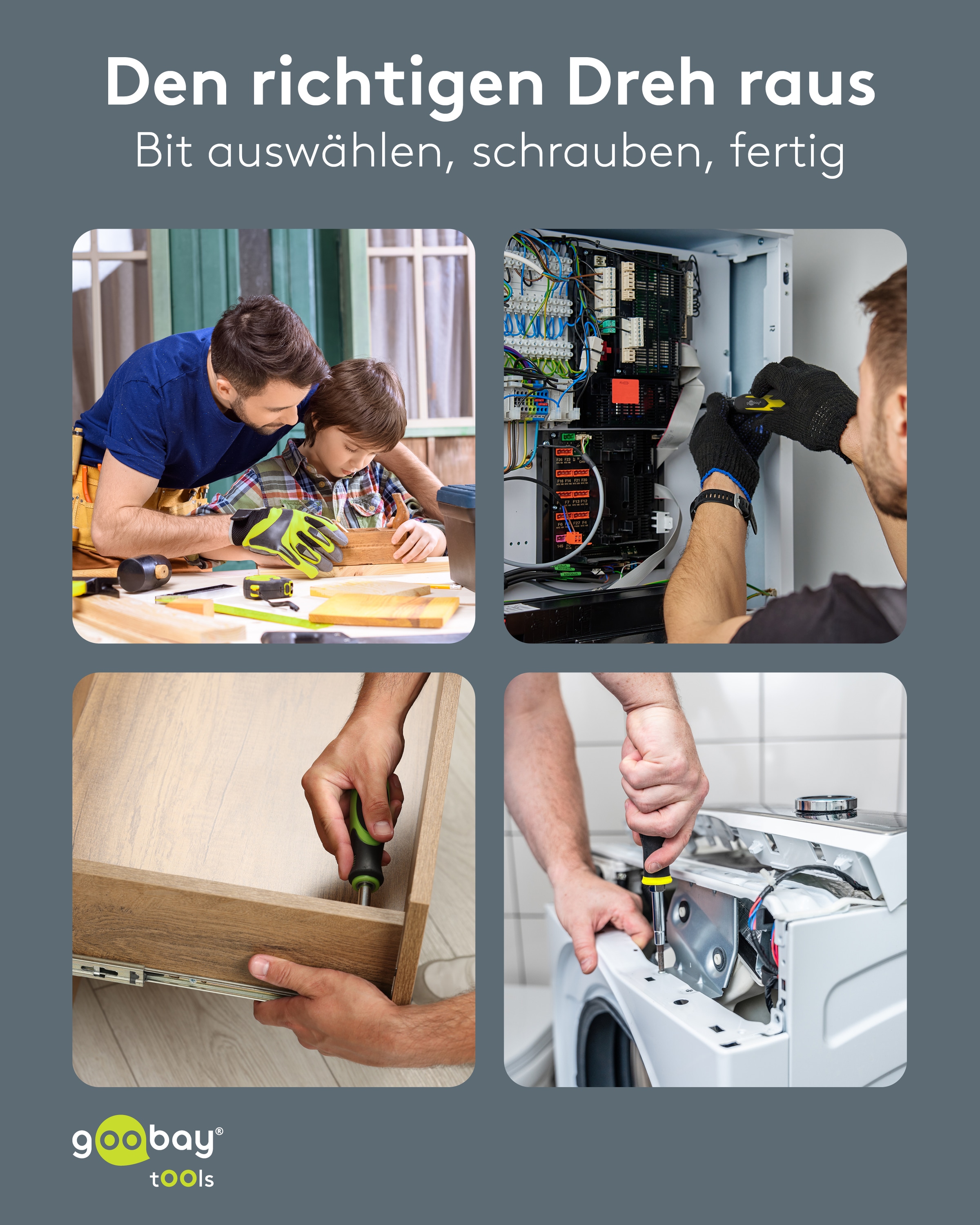 GOOBAY TOOLS Schraubendreher-Set, 77844, mit 100-tlg. Bitsatz