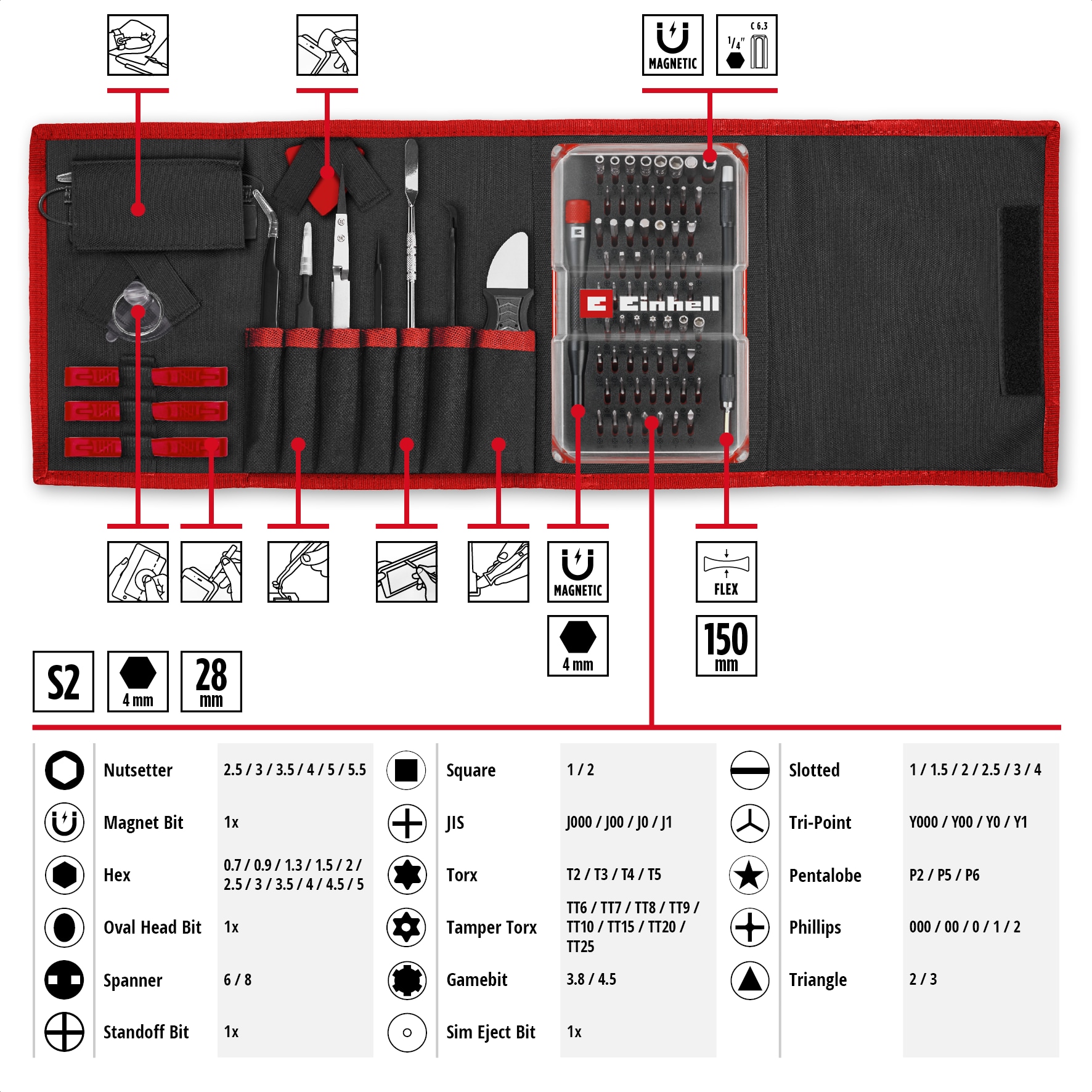 EINHELL Präzisionsbit-Set, 115050, 84-teilig EINHELL Präzisionsbit-Set, 115050, 84-teilig