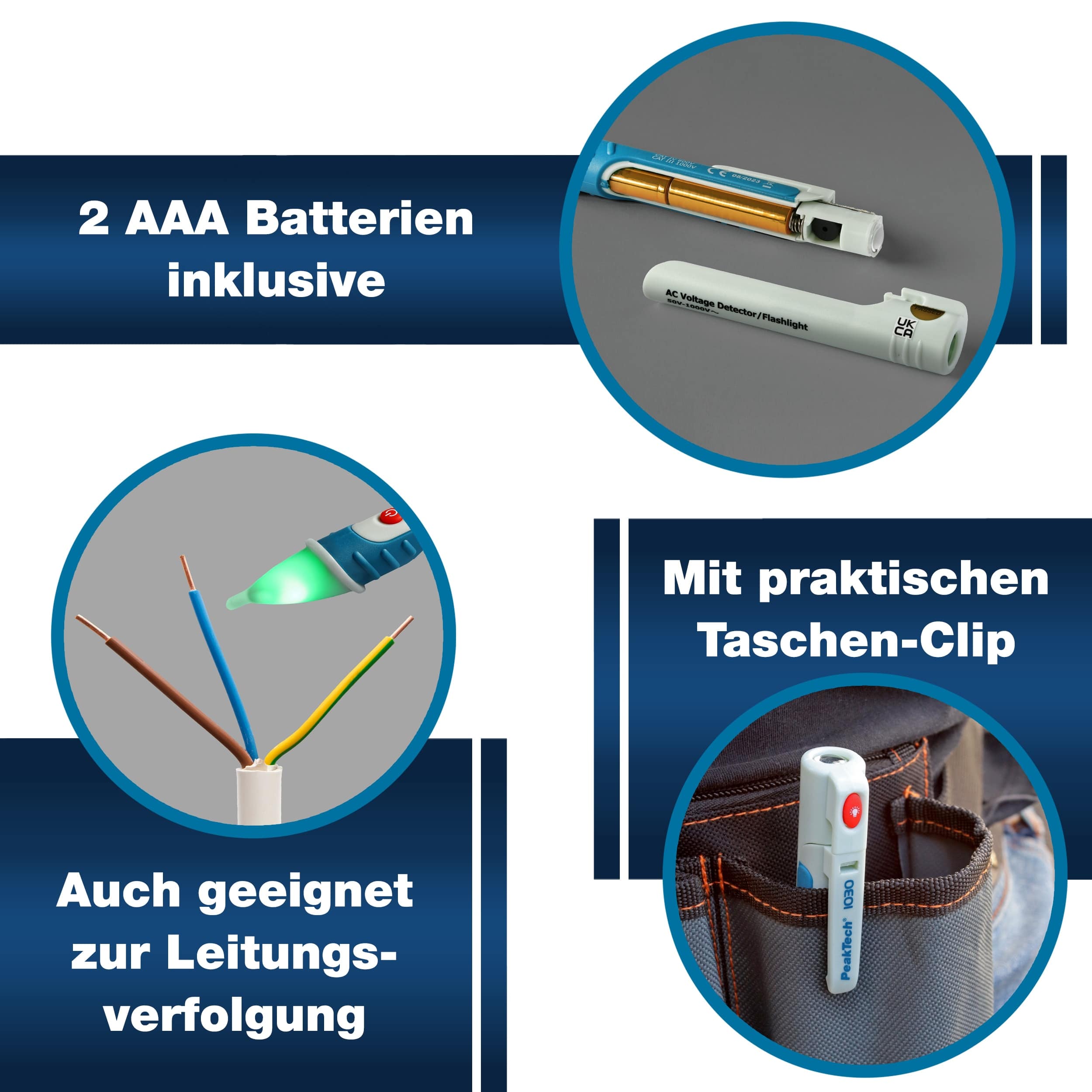 PEAKTECH Spannungsprüfer, P 1030, 50...1000 V PEAKTECH Spannungsprüfer, P 1030, 50...1000 V