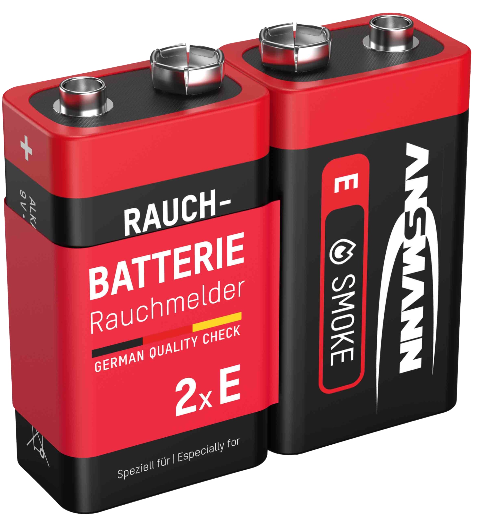 ANSMANN 9V-Blockbatterie, Alkali, 550mAh, 2 Stück, für Rauchmelder ANSMANN 9V-Blockbatterie, Alkali, 550mAh, 2 Stück, für Rauchmelder