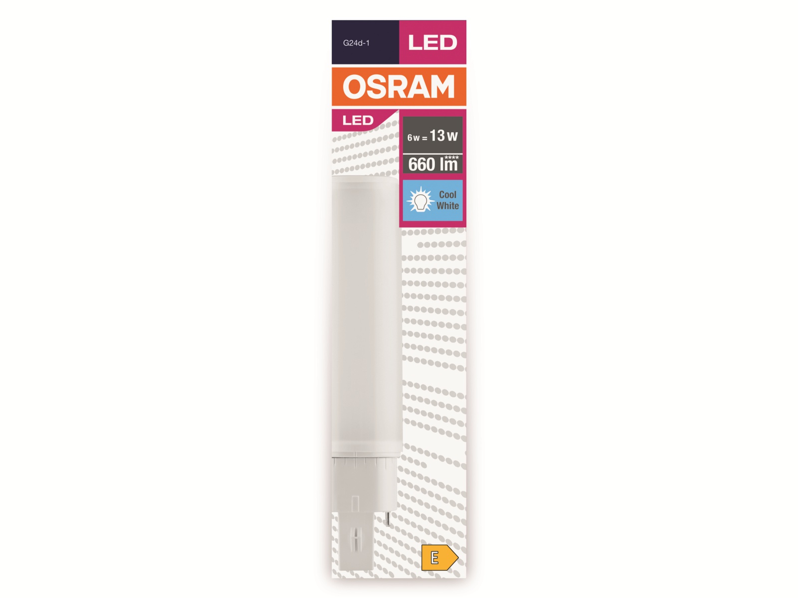 OSRAM LED-Lampe, Dulux D13, G24d-1, EEK: E, 6W, 660lm, 4000K OSRAM LED-Lampe, Dulux D13, G24d-1, EEK: E, 6W, 660lm, 4000K