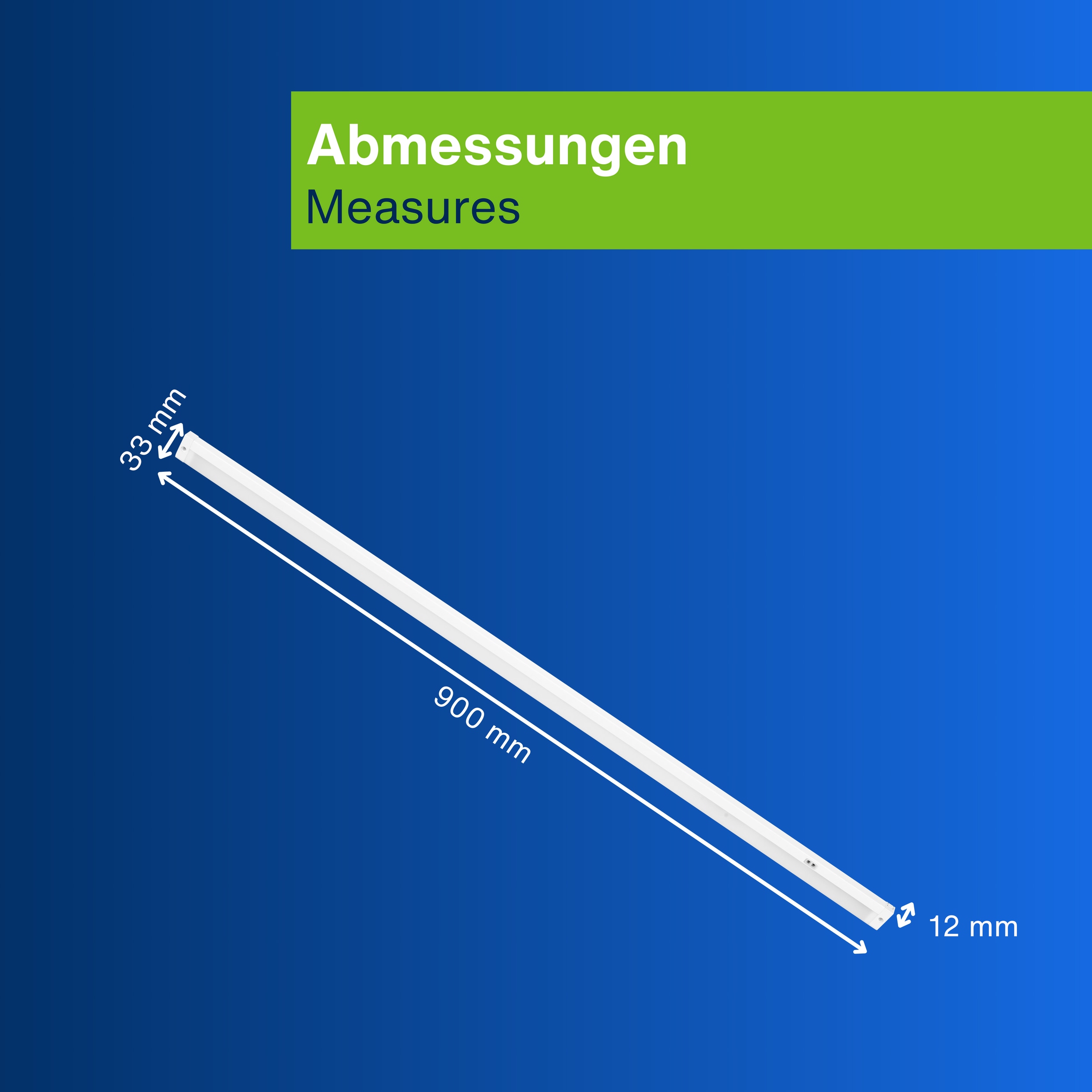 REV LED-Unterbauleuchte, 8W, 3000K, 620lm, warmweiß, IP20, 90 cm REV LED-Unterbauleuchte, 8W, 3000K, 620lm, warmweiß, IP20, 90 cm