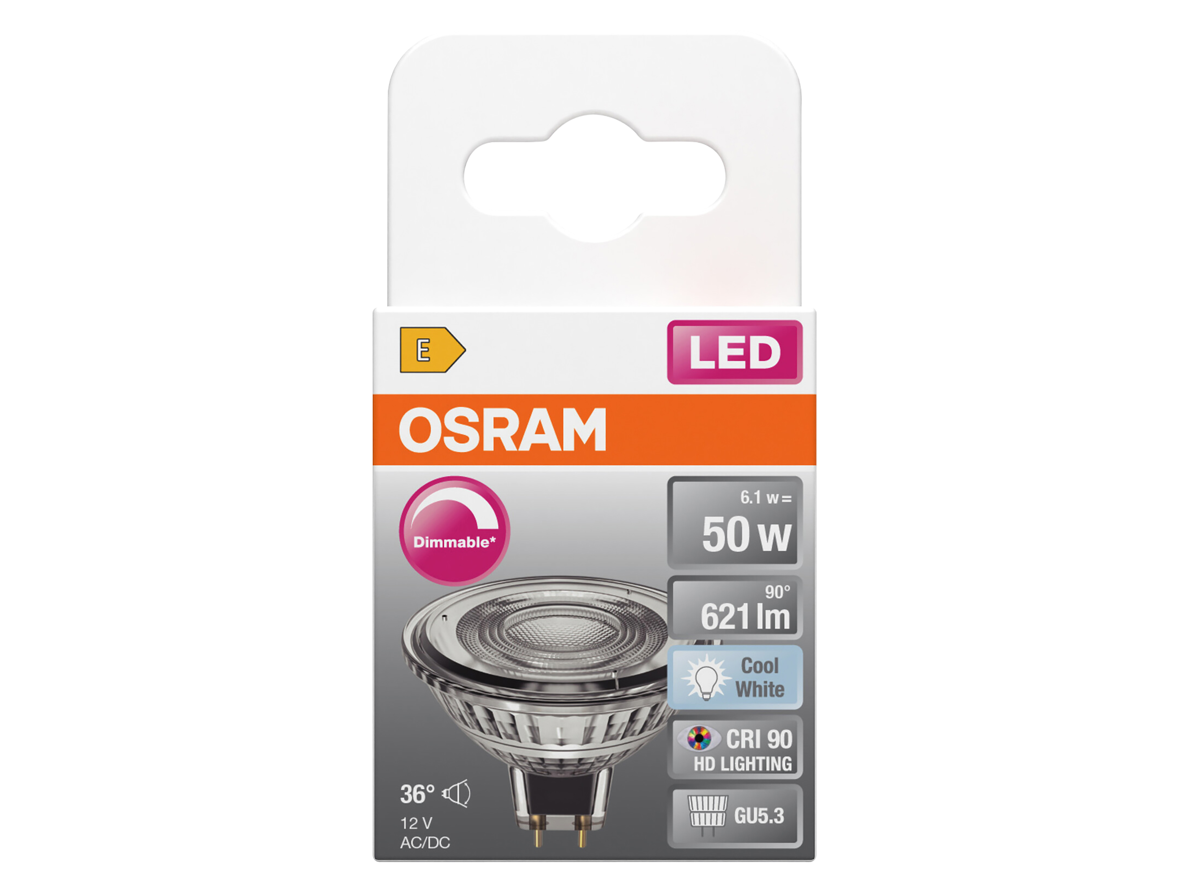 OSRAM LED-Lampe SUPERSTAR, dimmbar, GU5.3, 6,1W, 4000K, EEK: E, 621lm, IP20, neutralweiß OSRAM LED-Lampe SUPERSTAR, dimmbar, GU5.3, 6,1W, 4000K, EEK: E, 621lm, IP20, neutralweiß