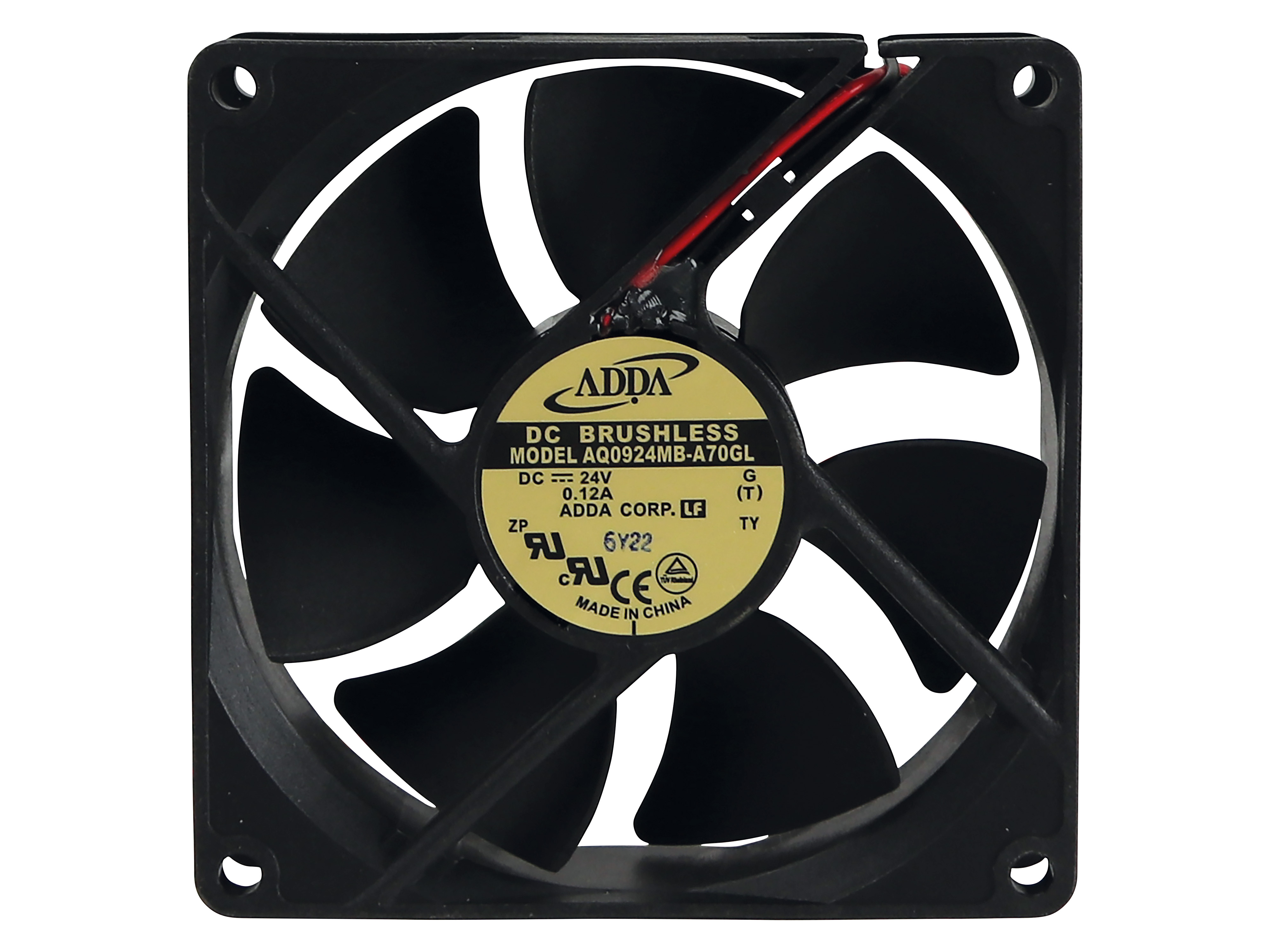 ADDA, Axiallüfter, 92x92x25, 24V-, 2,8W, AQ0924MB-A70GL Axiallüfter, ADDA, 92x92x25, 24V-, 2,8W, AQ0924MB-A70GL