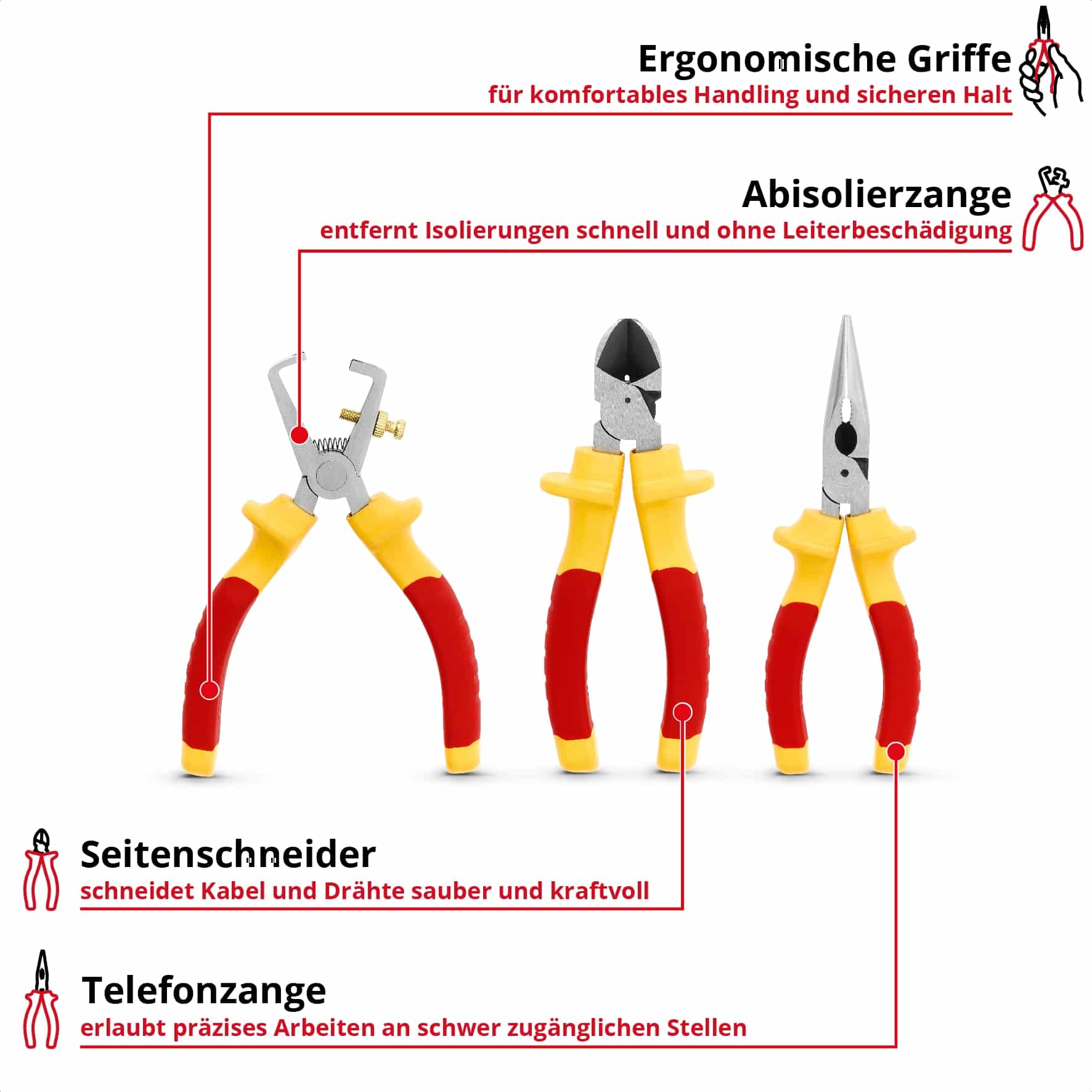 EINHELL Elektriker-Zangen-Set VDE, 370540, 160 mm, 3-teilig EINHELL Elektriker-Zangen-Set VDE, 370540, 160 mm, 3-teilig