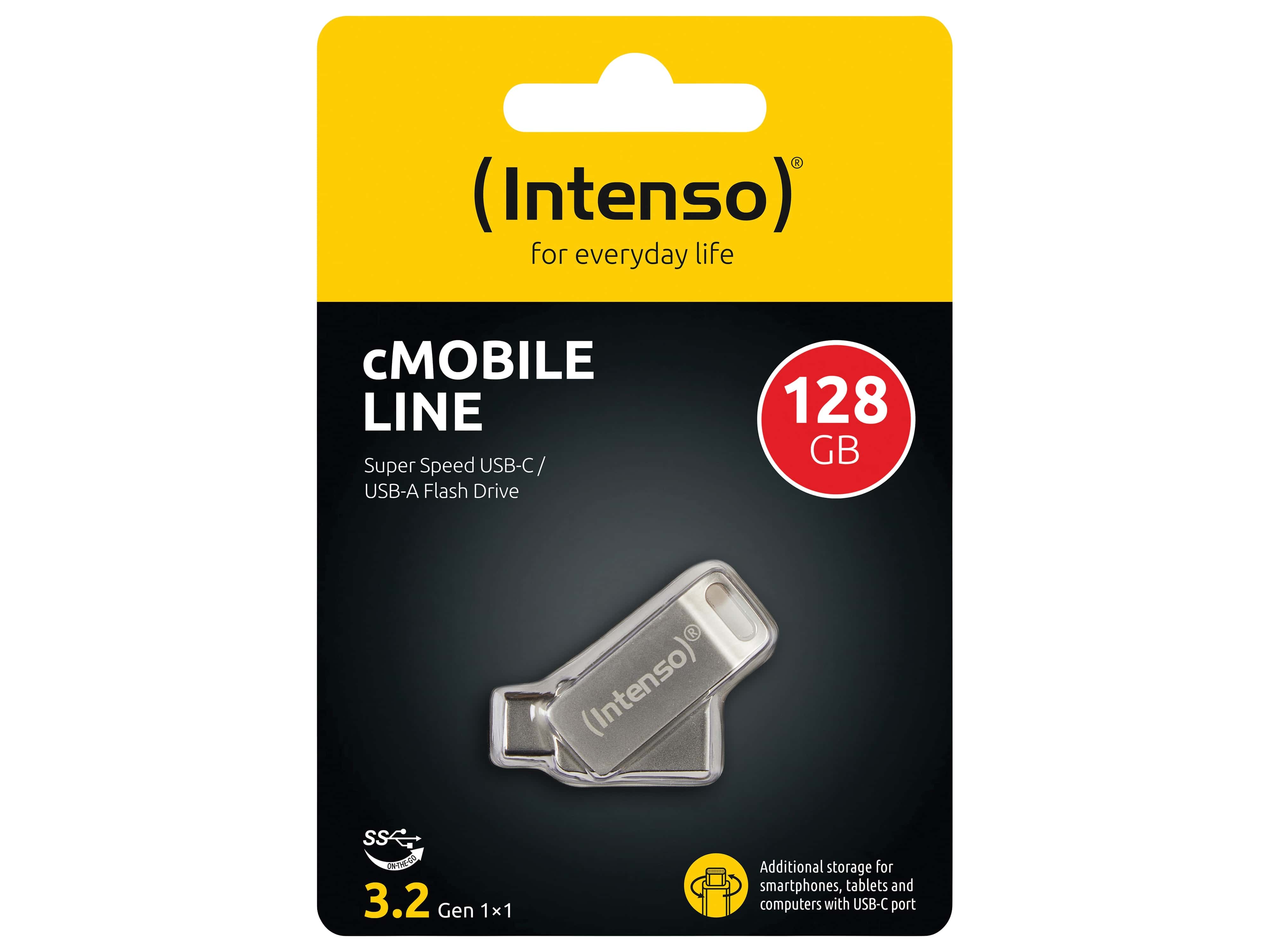 INTENSO USB-C-Stick cMobile Line 3536491 USB 3.2 128GB INTENSO USB 3.2 cMobile Line, 128 GB, silber