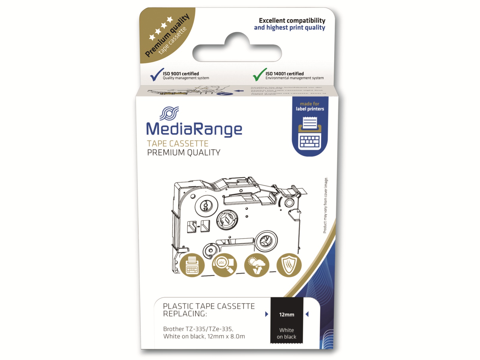 MEDIARANGE Schriftband MRBTZ335, ersetzt Brother TZ-335/TZe-335 MEDIARANGE Schriftband MRBTZ335, ersetzt Brother TZ-335/TZe-335
