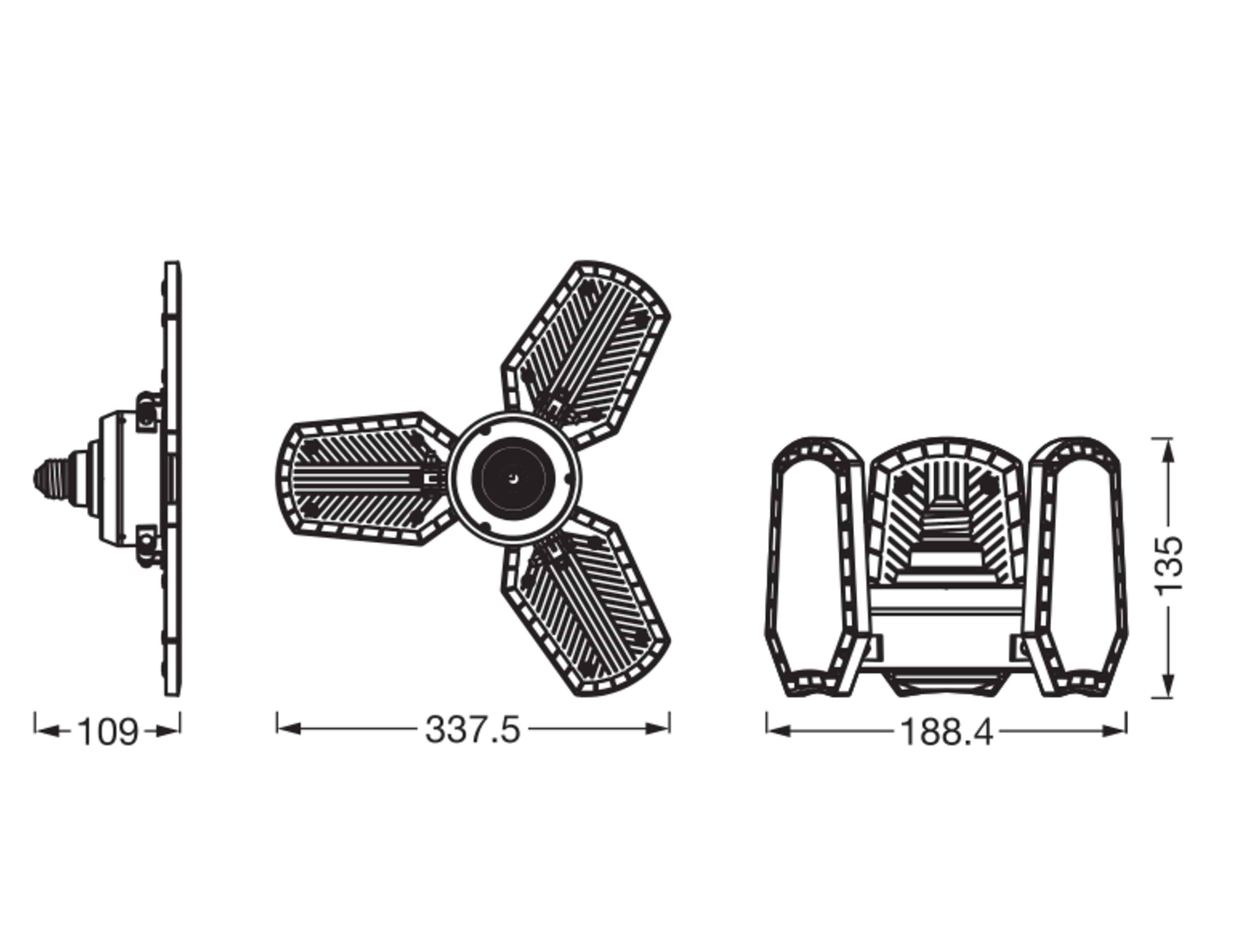 OSRAM LED-Deckenleuchte, E27, 60W, 4000K, EEK: F, 6500lm, IP20, schwarz OSRAM LED-Deckenleuchte, E27, 60W, 4000K, EEK: F, 6500lm, IP20, schwarz