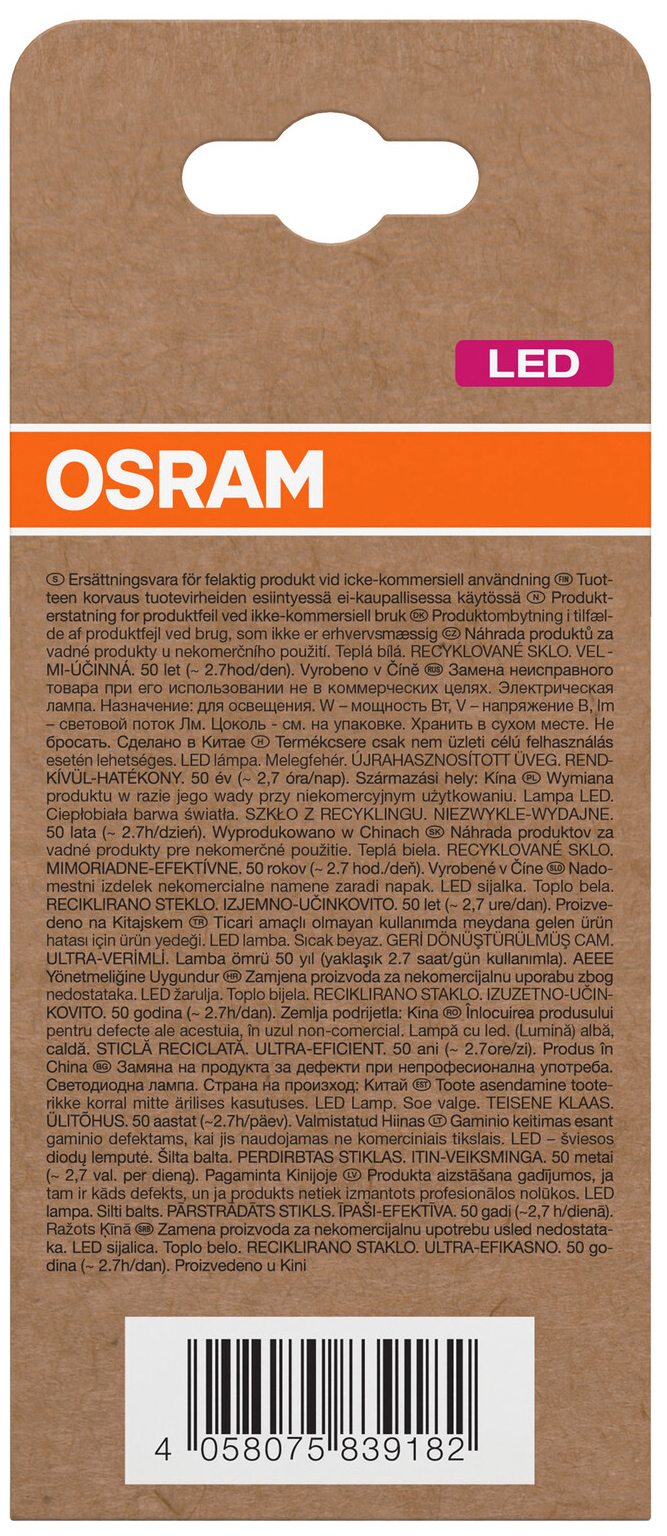 OSRAM LED-Lampe in Kolbenform, E27, 11,6W, 2700K, EEK: A, 2452lm, warmweiß
