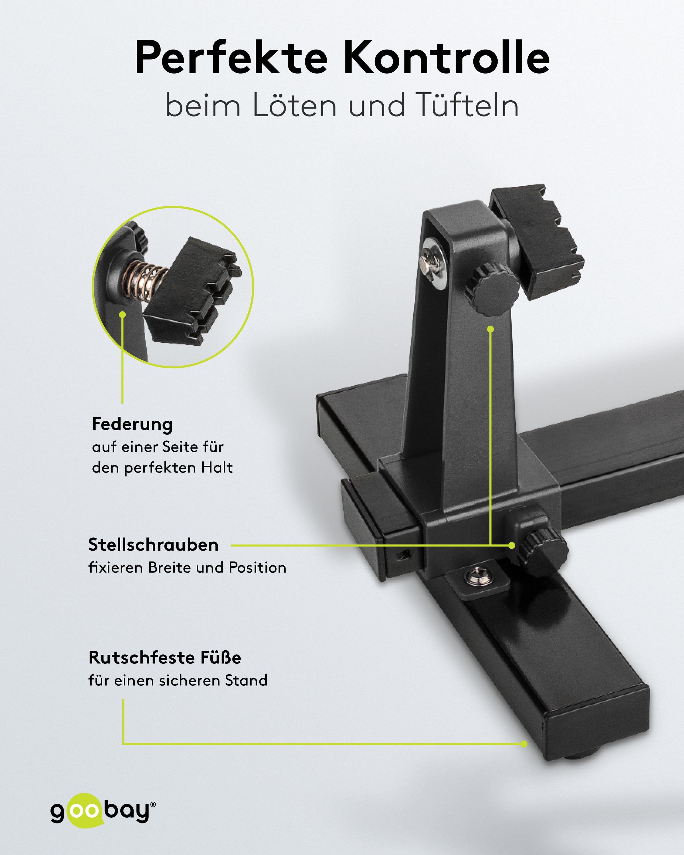 GOOBAY Platinenhalter, 76559, mit Lötkolbenständer GOOBAY Platinenhalter, 76559, mit Lötkolbenständer