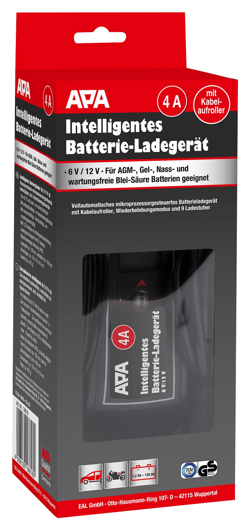 APA Batterie-Ladegerät 16616, 6/12V 4A