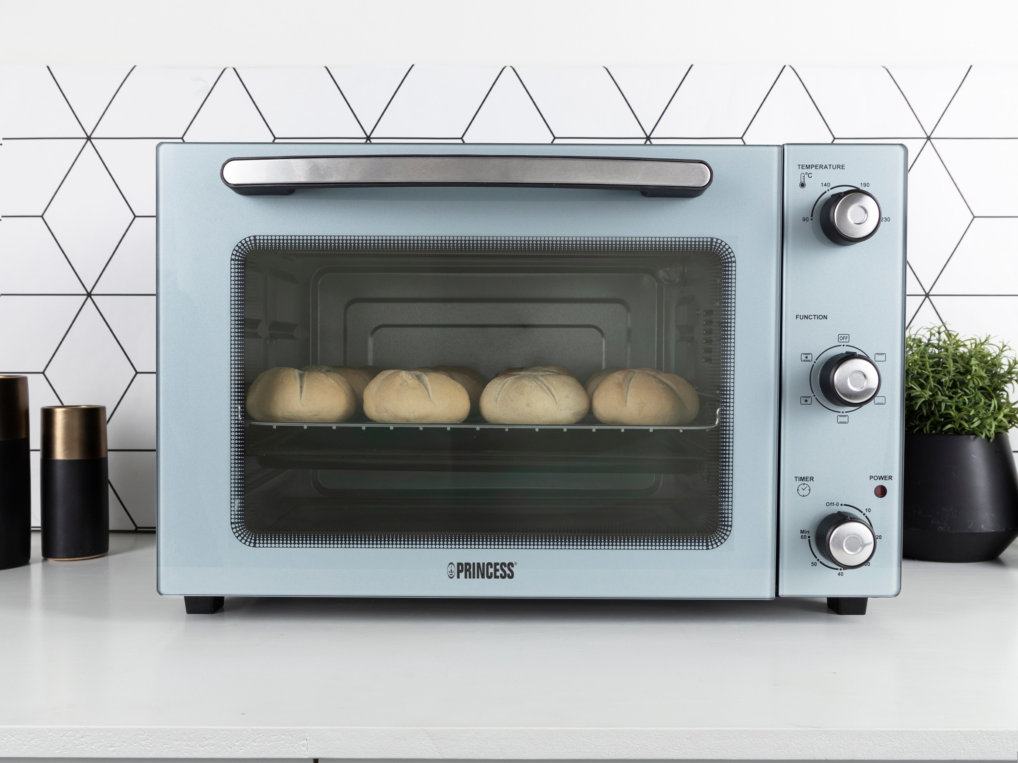 PRINCESS Mini-Backofen 01.112754.01.001, 45 L, 1800 W, Umluft, silber PRINCESS Mini-Backofen 01.112754.01.001, 45 L, 1800 W, Umluft, silber