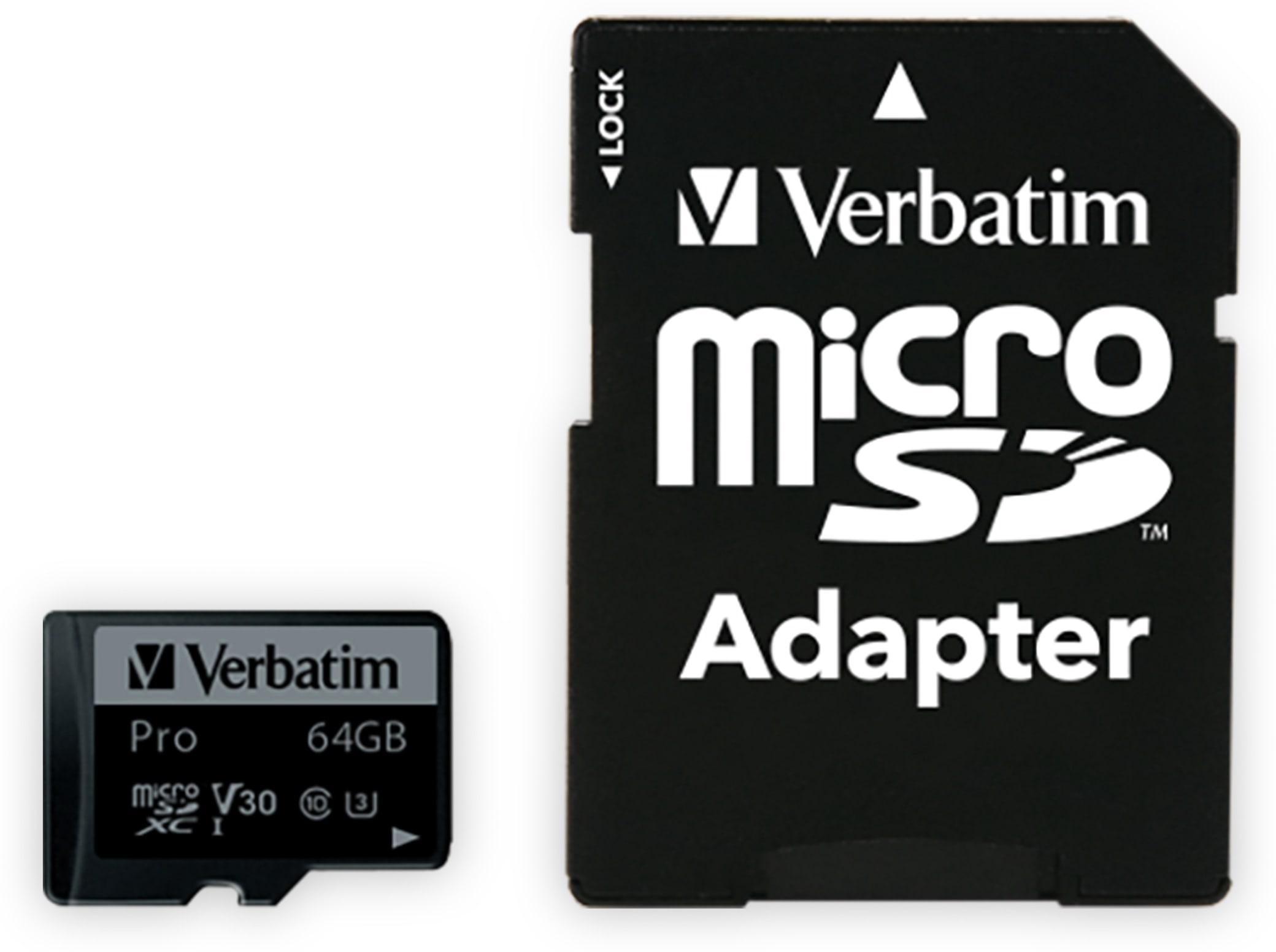 VERBATIM MicroSDXC Card Pro U3 64GB inkl. Adapter VERBATIM MicroSDXC Card Pro U3 64GB inkl. Adapter