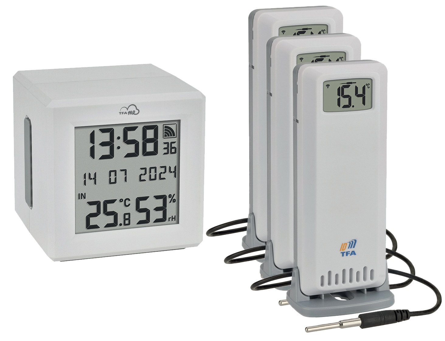 TFA WLAN Gateway Starter-Set ID-01 mit 3 Sendern ID-A3, 35.8104.02, weiß TFA WLAN Gateway Starter-Set ID-01 mit 3 Sendern ID-A3, 35.8104.02, weiß