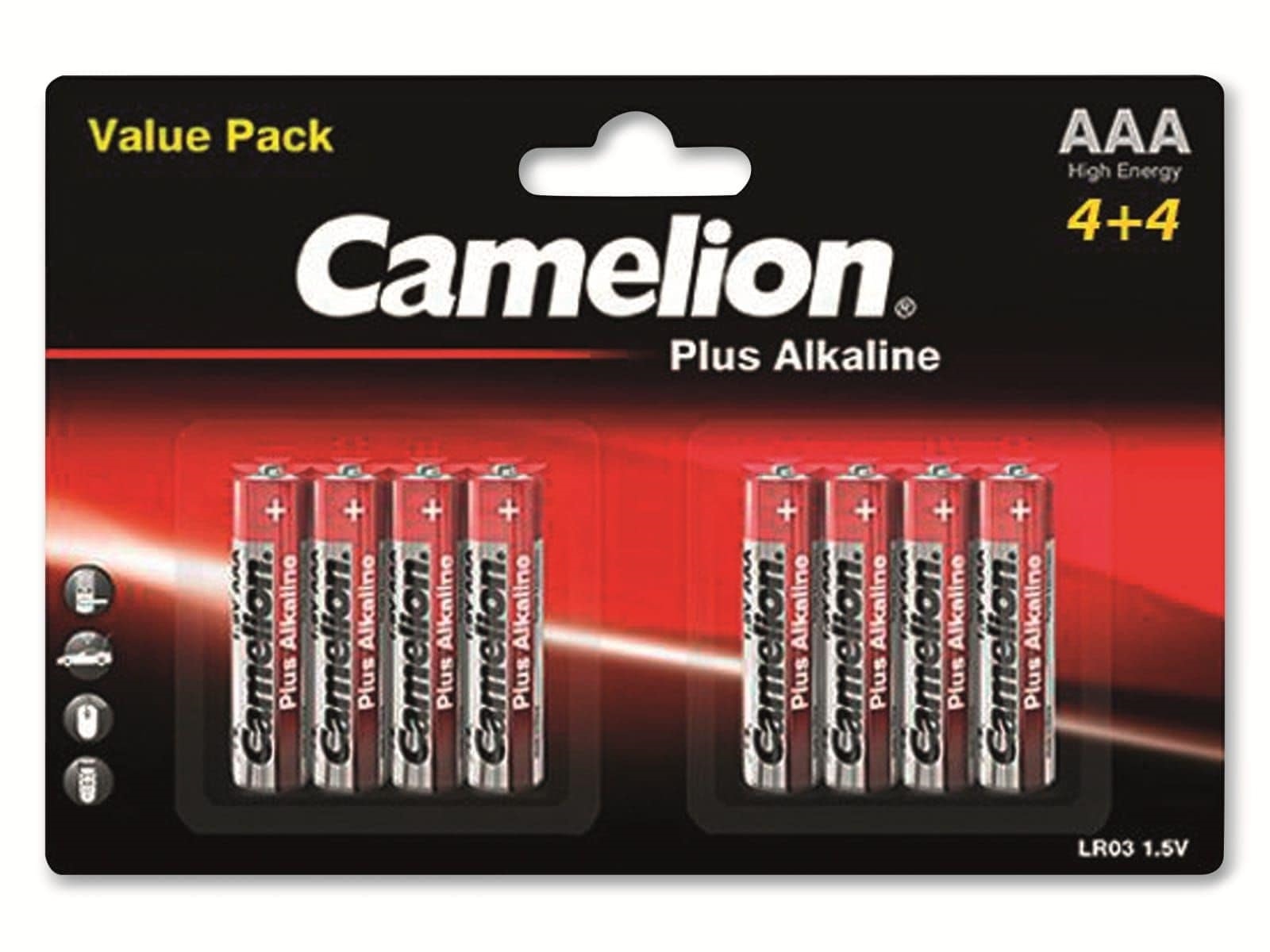 CAMELION Micro-Batterie, Plus-Alkaline, LR03, 8 Stück CAMELION Micro-Batterie, Plus-Alkaline, LR03, 8 Stück