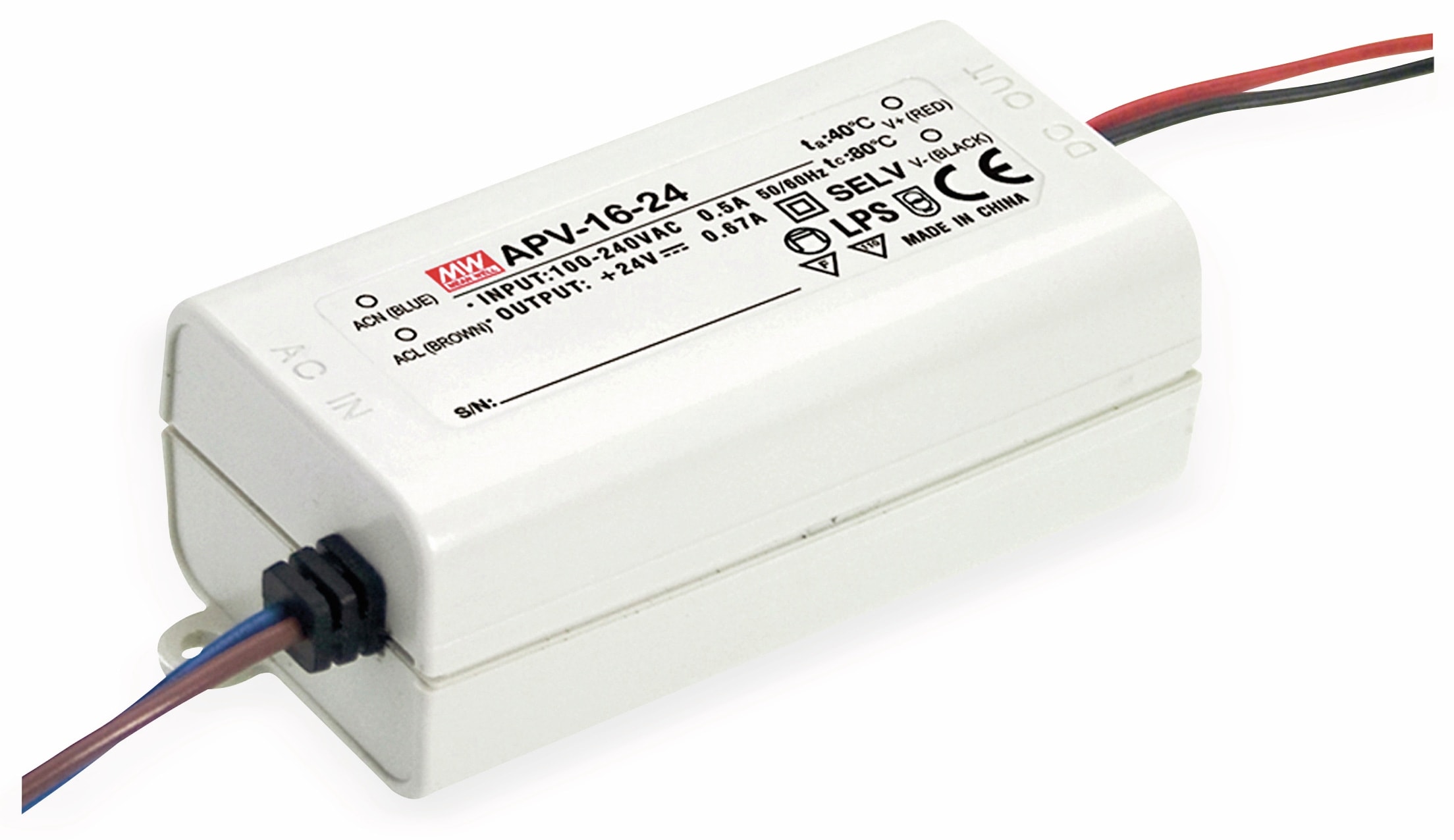 MEAN WELL Schaltnetzteil APV-16-24, 24 V-/0,67 A MEAN WELL Schaltnetzteil APV-16-24, 24 V-/0,67 A