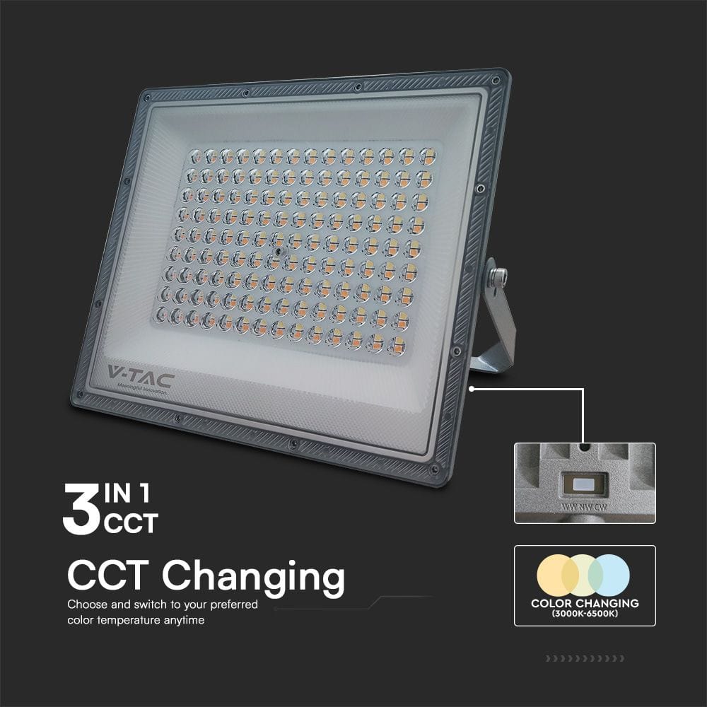 V-TAC LED-Fluter, VT-44050, EEK: F, 100 W, 8150 lm, CCT, IP65, grau V-TAC LED-Fluter, VT-44050, EEK: F, 100 W, 8150 lm, CCT, IP65, grau
