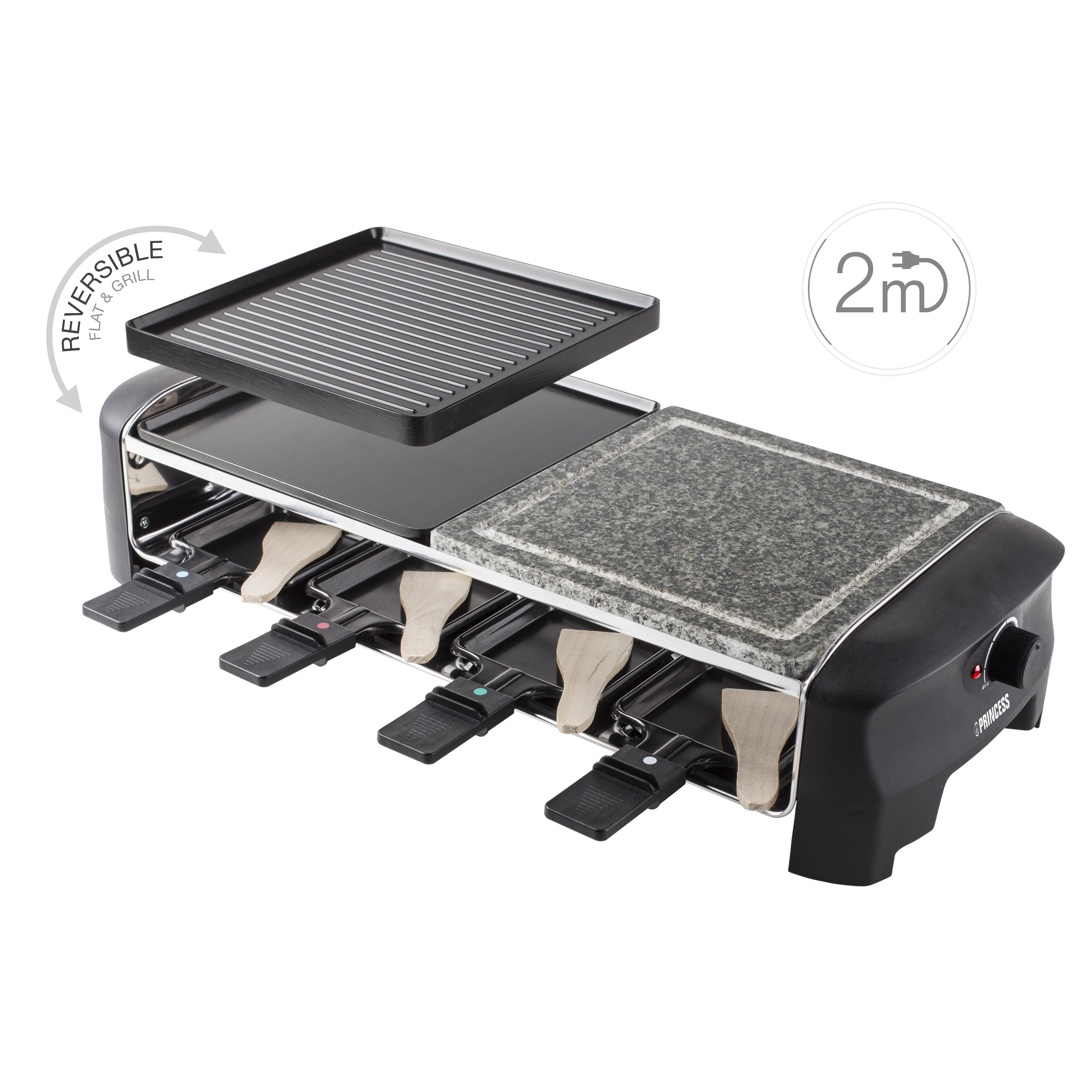 PRINCESS Raclette Grill 162820, Stone & Grill, 8 Personen, 1300 W PRINCESS Raclette Grill 162820, Stone & Grill, 8 Personen, 1300 W