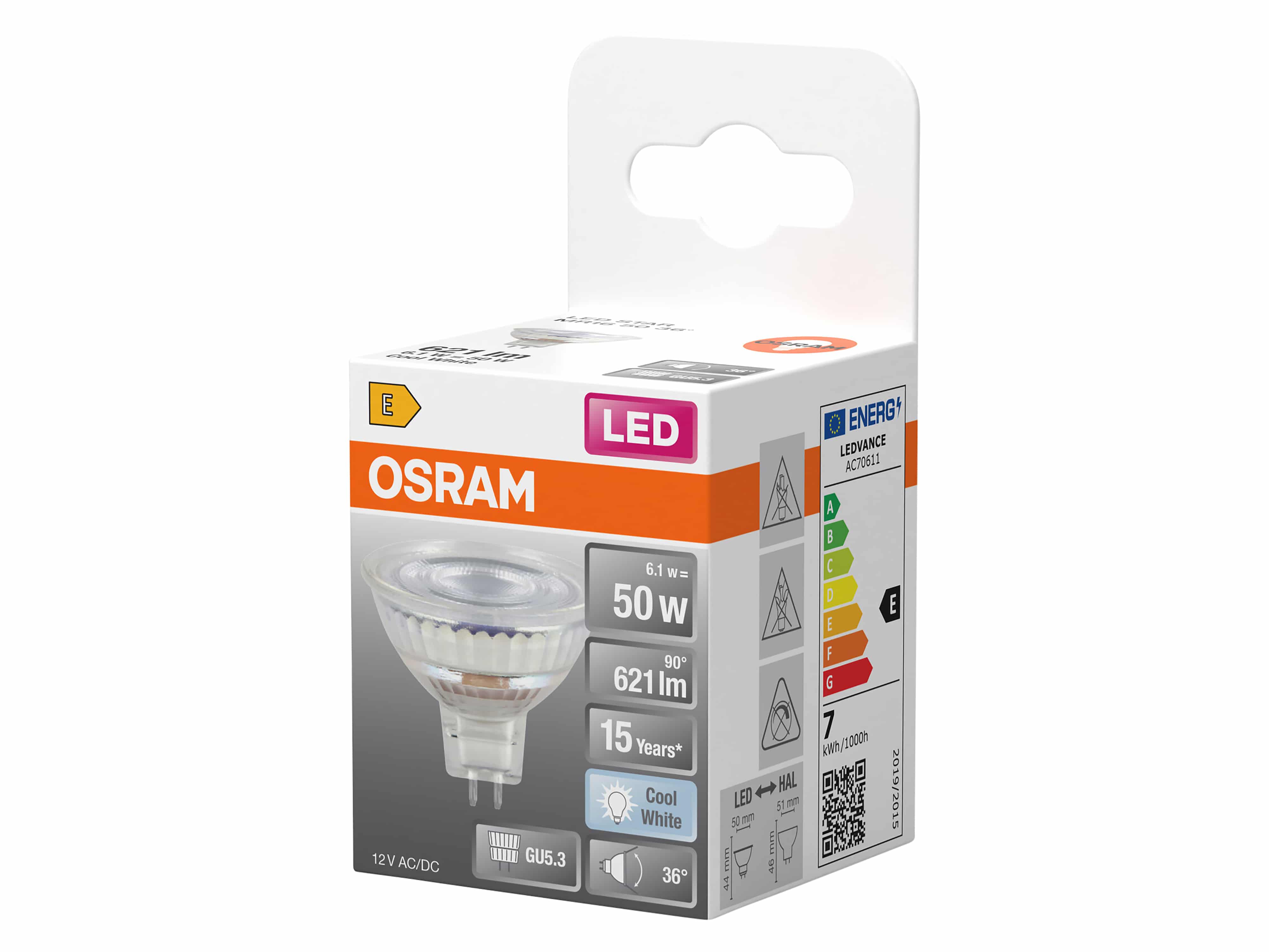 OSRAM LED-Lampe STAR, GU5.3, 6,1 W, 4000 K, EEK: E, 621 lm, IP20, neutralweiß OSRAM LED-Lampe STAR, GU5.3, 2,4 W, 4000 K, EEK: E, 230 lm, IP20, neutralweiß