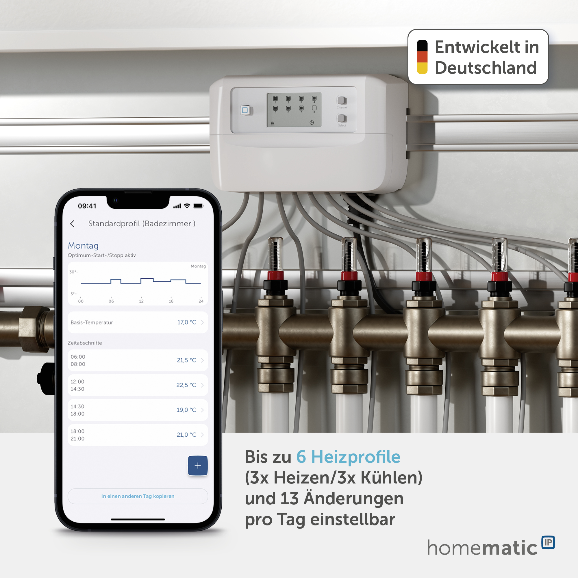 HOMEMATIC IP 161656A0, Fußboden-Heizungscontroller, 8 Kanäle, motorisch HOMEMATIC IP 161656A0, Fußboden-Heizungscontroller, 8 Kanäle, motorisch
