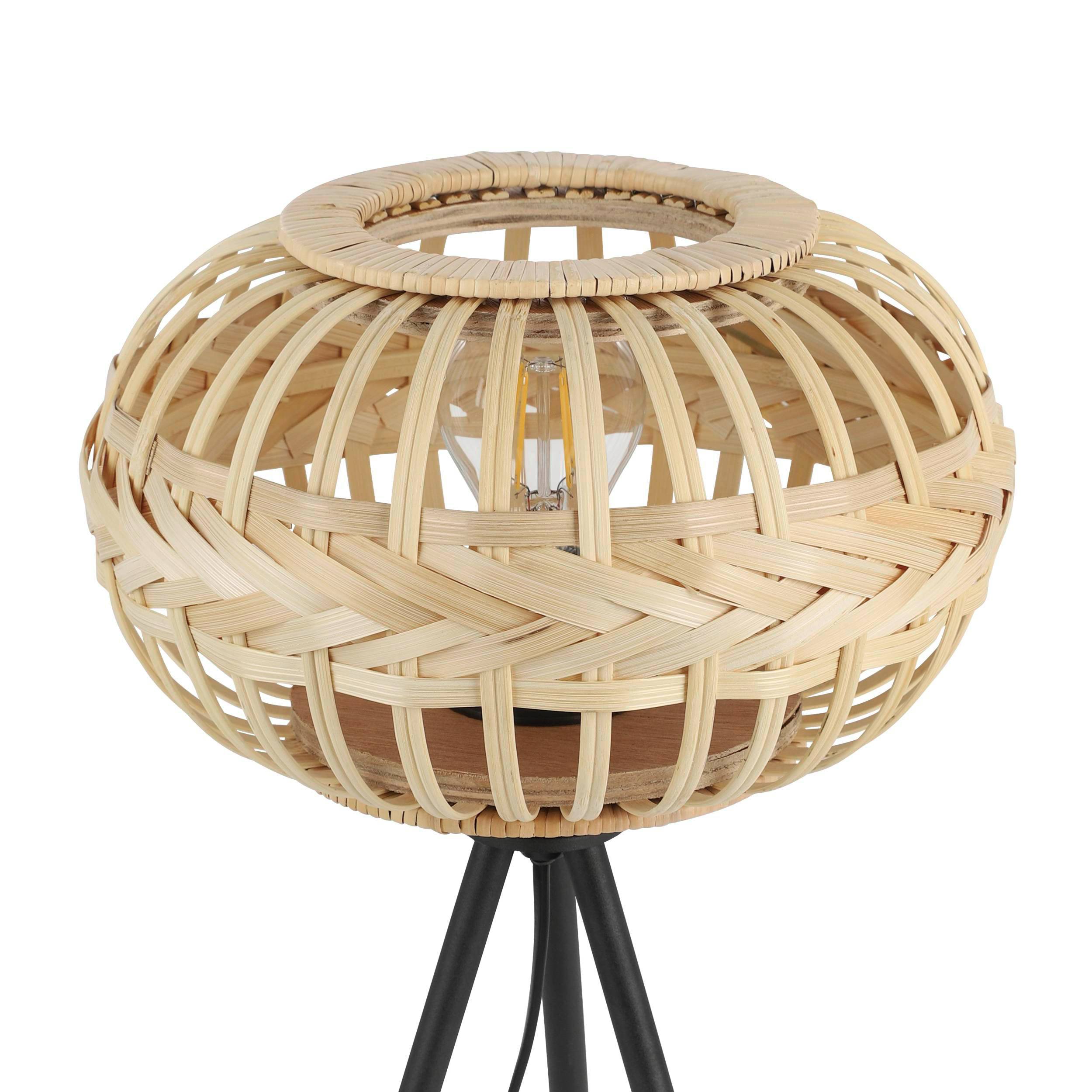 EGLO Tischleuchte 43865 Holz natur, für E27, max. 40 W EGLO Tischleuchte 43865 Holz natur, für E27, max. 40 W