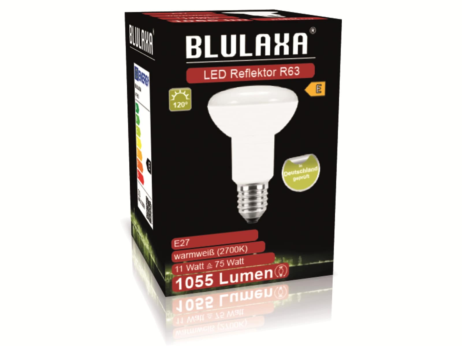 BLULAXA LED-SMD-Lampe, R80, E27, EEK: E, 11 W, 1055 lm, 2700 K BLULAXA LED-SMD-Lampe, R80, E27, EEK: E, 11 W, 1055 lm, 2700 K