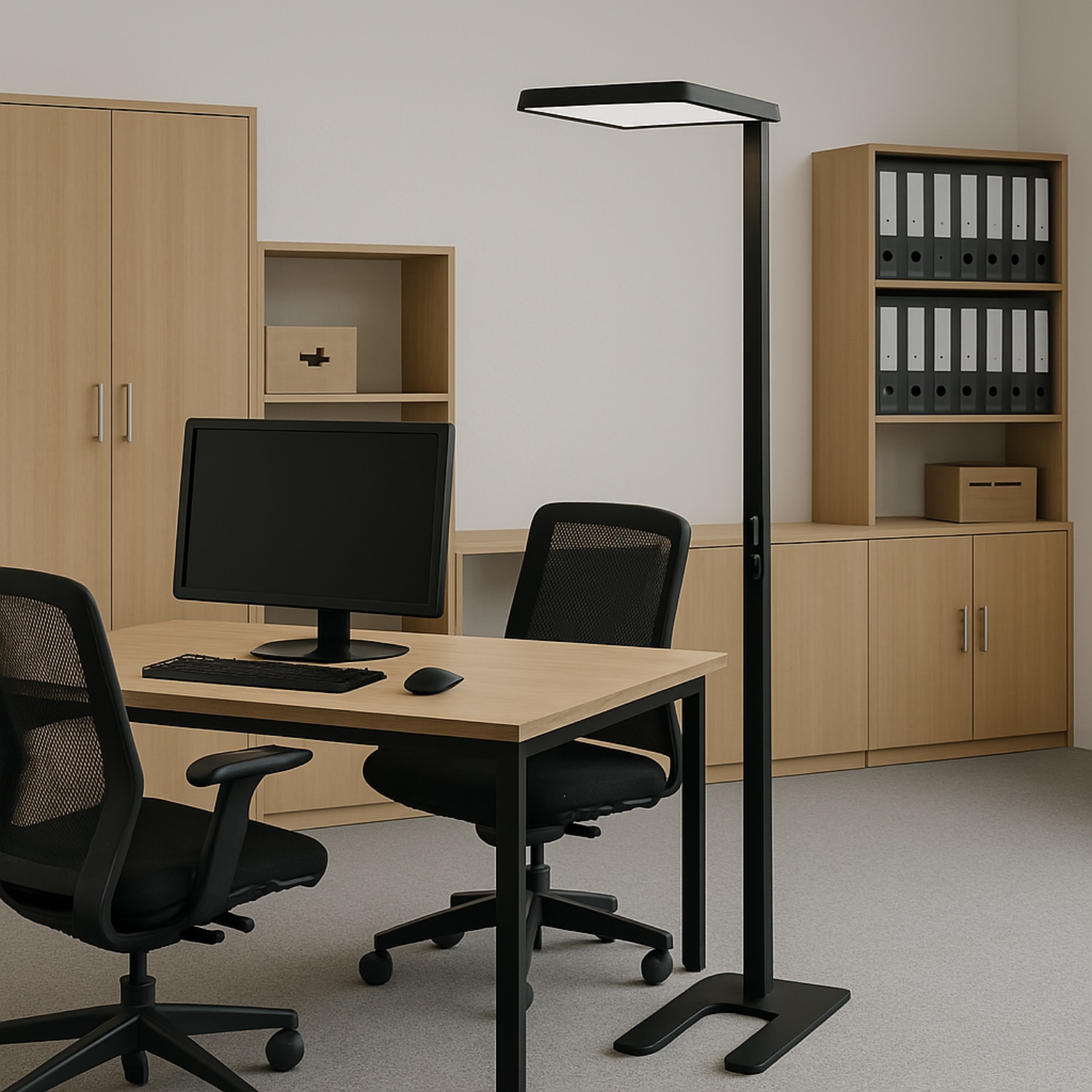 LUXULA LED-Büro-Stehleuchte, EEK: G, 100 W, 7000 lm, 4000K, schwarz LUXULA LED-Büro-Stehleuchte, EEK: G, 100W, 7000lm, 4000K, schwarz