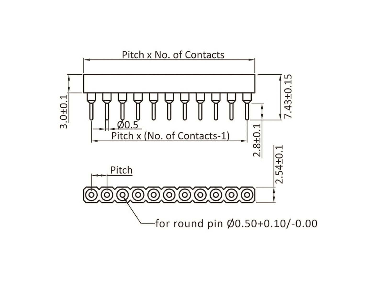 ECON CONNECT Kontaktbuchse, 1 x 8-polig, verzinnt, RM 2,54 mm ECON CONNECT Kontaktbuchse, 1 x 8-polig, verzinnt, RM 2,54 mm
