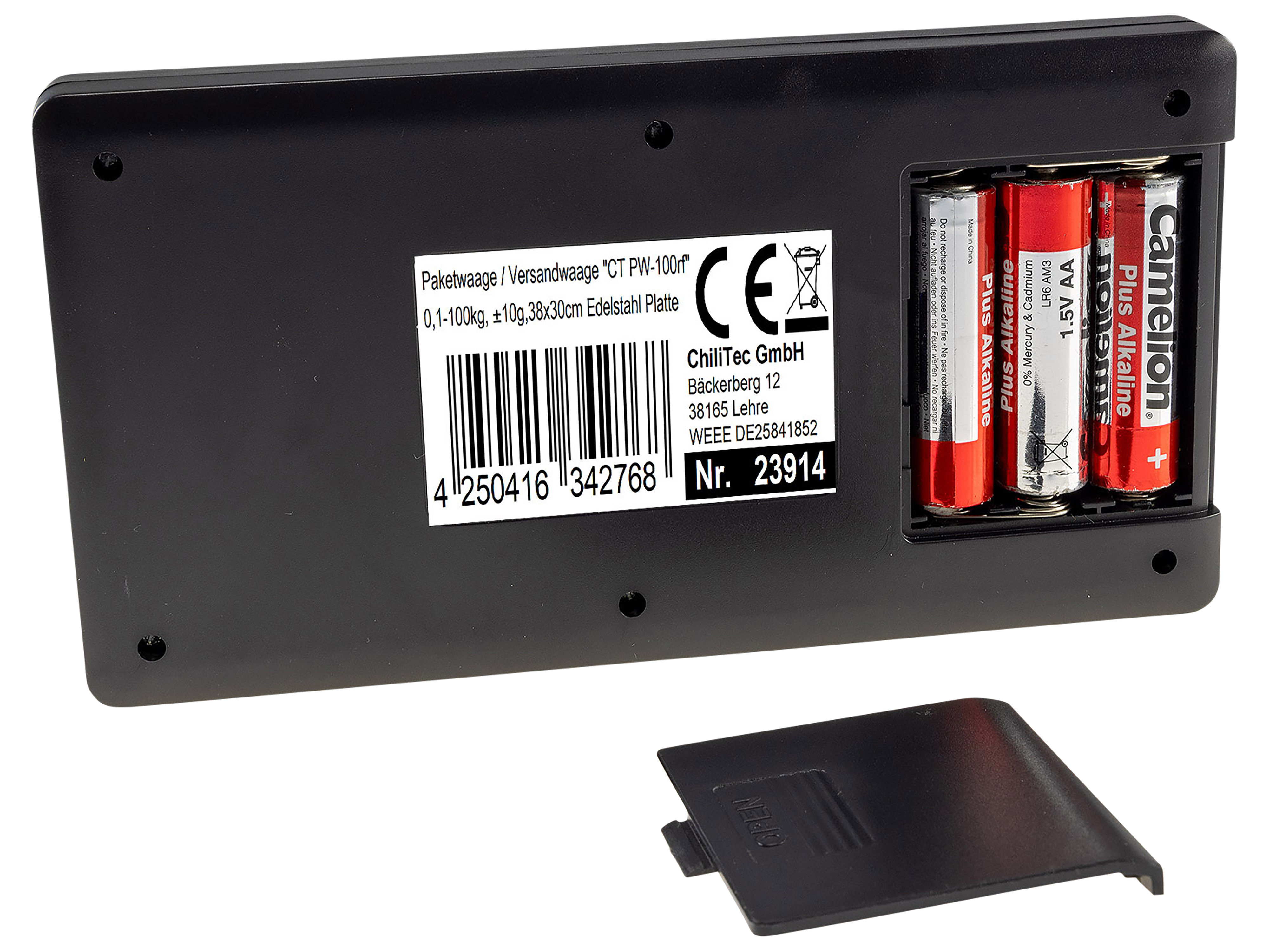 CHILITEC Paketwaage / Versandwaage CT PW-100rf, 0,1...100 kg, 38x30 cm CHILITEC Paketwaage / Versandwaage CT PW-100rf, 0,1...100 kg, 38x30 cm