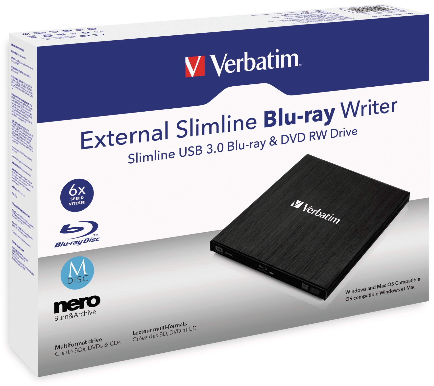 VERBATIM Blu-ray Brenner 43890, BDXL, M-DISC, Slimline, schwarz VERBATIM Blu-ray Brenner 43890, BDXL, M-DISC, Slimline, schwarz