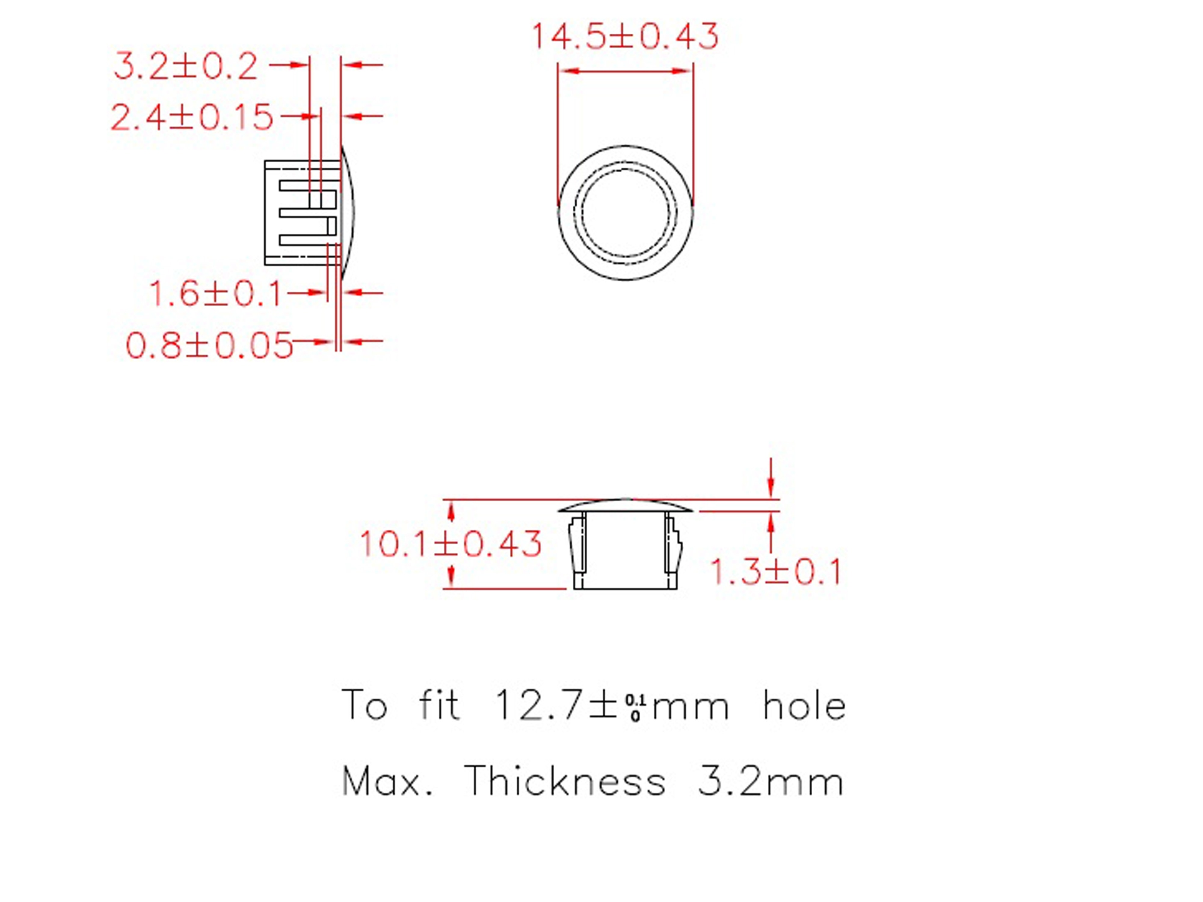 KSS Lochabdeckung Polyamid 6.6, schwarz, für Loch 12,7, Abdeckung-Ø 14,5, 1 Stück KSS Lochabdeckung Polyamid 6.6, schwarz, für Loch 12,7, Abdeckung-Ø 14,5, 1 Stück