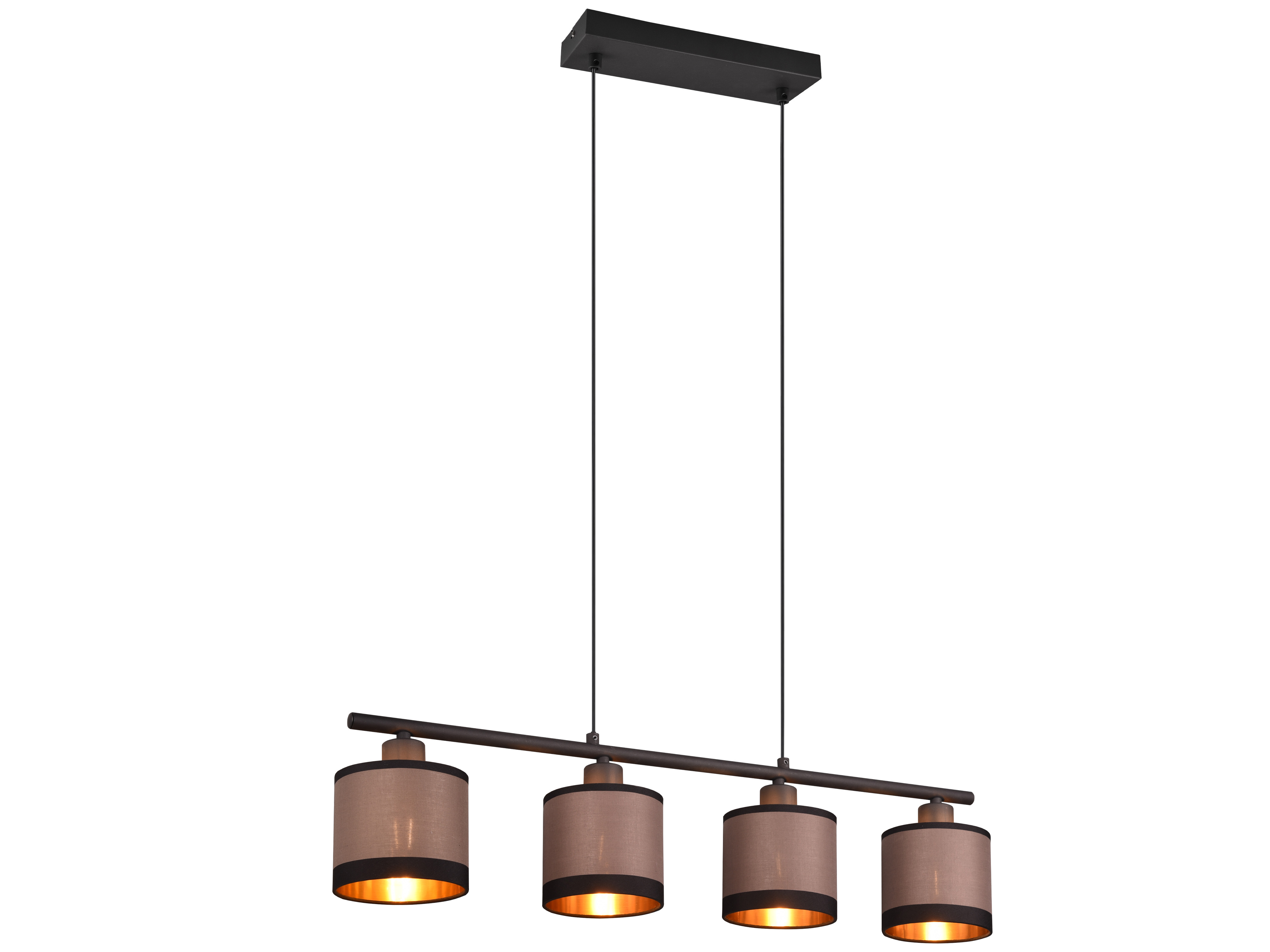 REALITY Pendelleuchte Davos R31554041 schwarz, Schirme taupe, für 4 x E14 REALITY Pendelleuchte Davos R31554041 schwarz, Schirme taupe, für 4 x E14