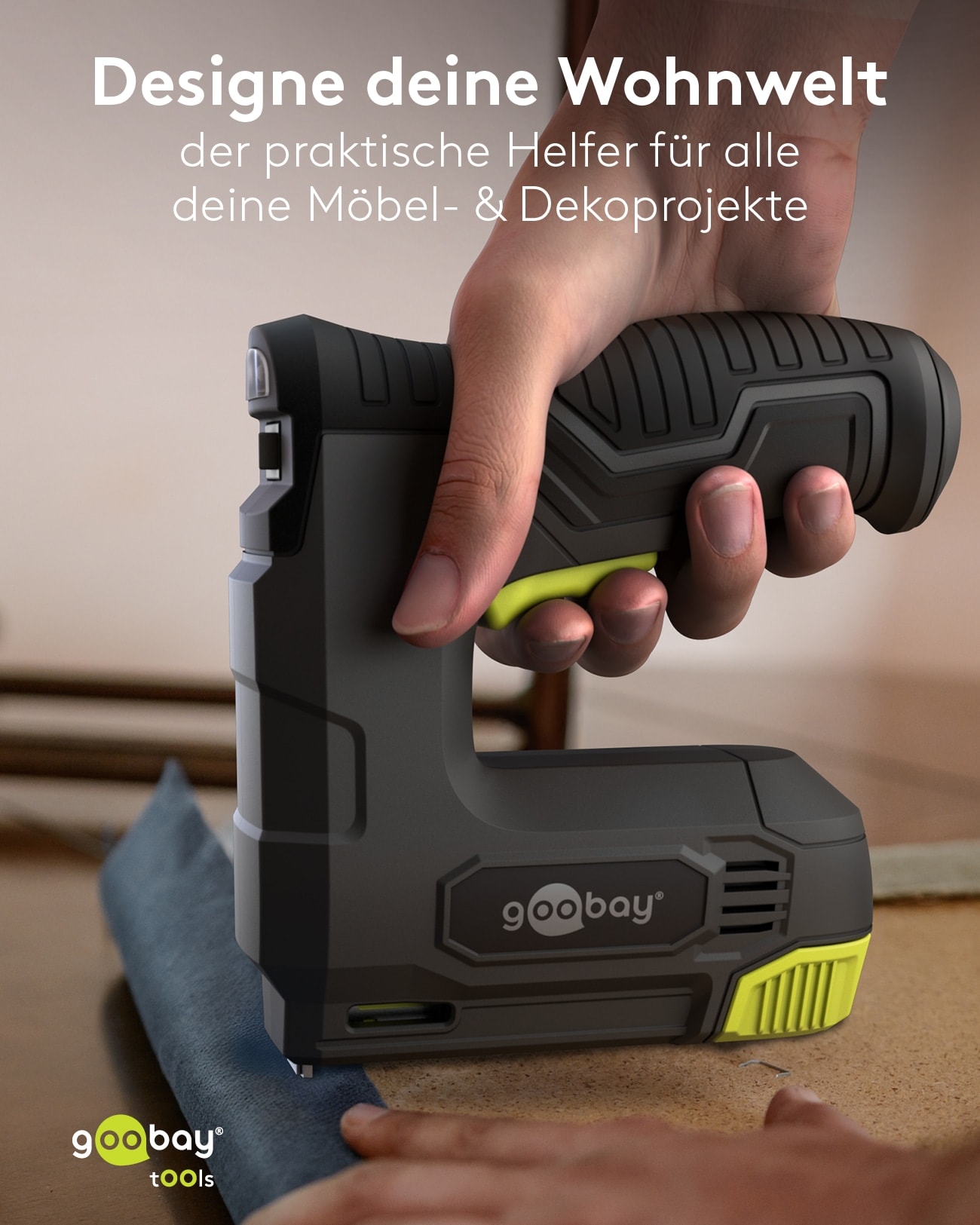 GOOBAY TOOLS 2in1 Akku-Tacker, 77819, mit 2.000 Tackernadeln und 500 Nägeln GOOBAY TOOLS 2in1 Akku-Tacker, 77819, mit 2.000 Tackernadeln und 500 Nägeln