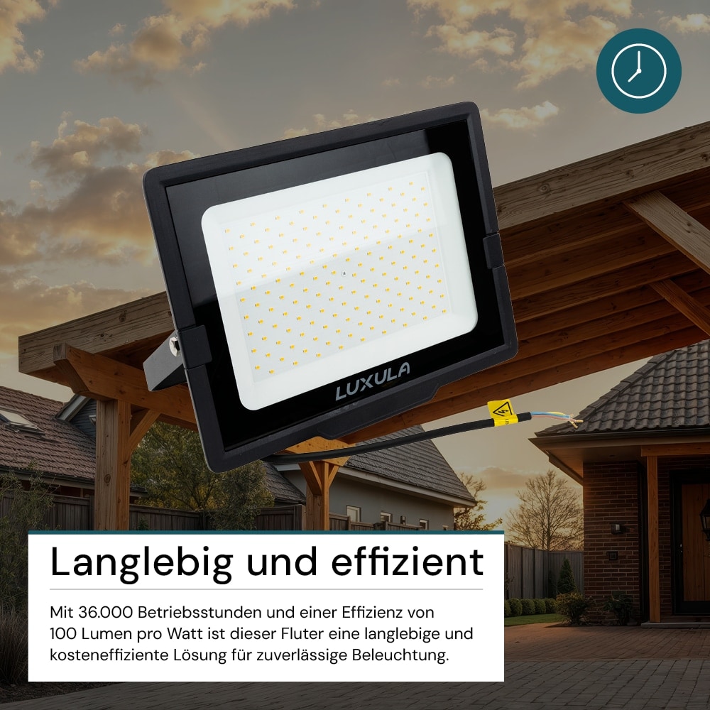 LUXULA LED-Fluter, EEK: F, 150W, 15000lm, 3000K, schwarz LUXULA LED-Fluter, EEK: F, 150W, 15000lm, 3000K, schwarz
