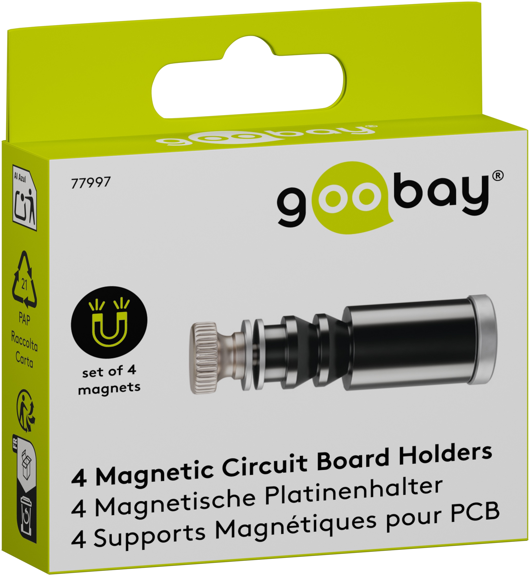 GOOBAY Magnetische Platinenhalter, 77997, 4 Stück GOOBAY Magnetische Platinenhalter, 77997, 4 Stück