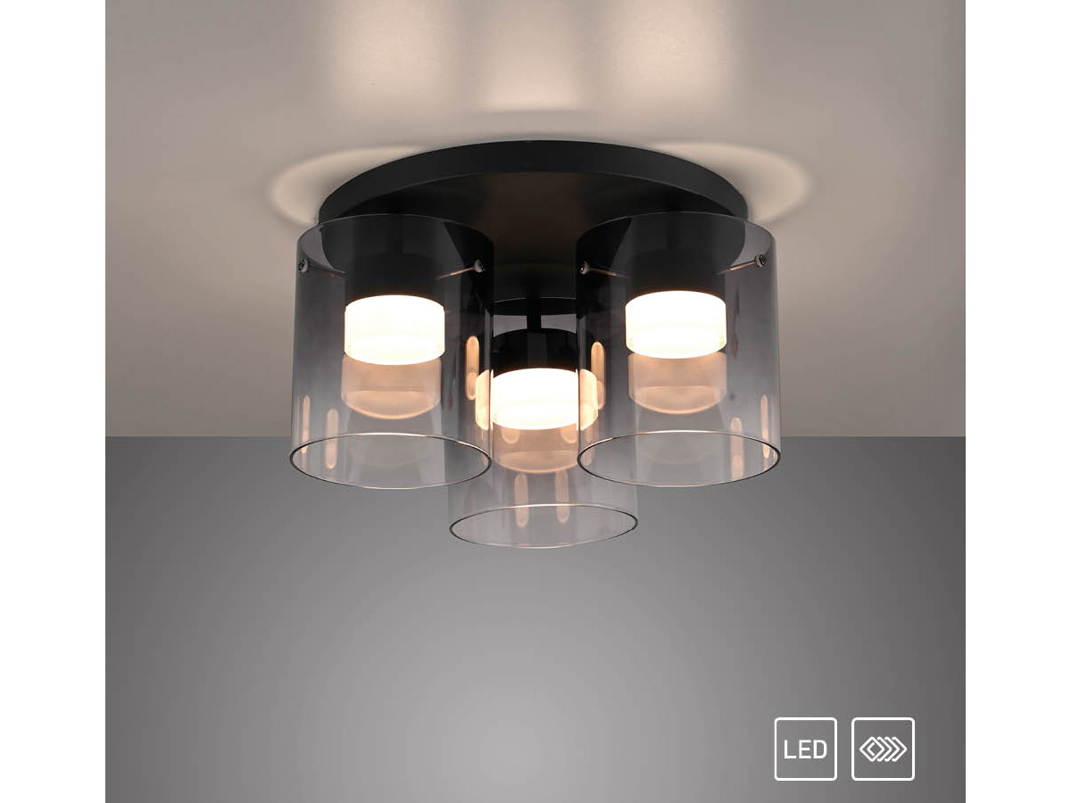 JUST LIGHT LED-Deckenleuchte 14041-18, 22,5W, 2400lm, 3000K, schwarz JUST LIGHT LED-Deckenleuchte 14041-18, 7,5W, 800lm, 3000K, schwarz
