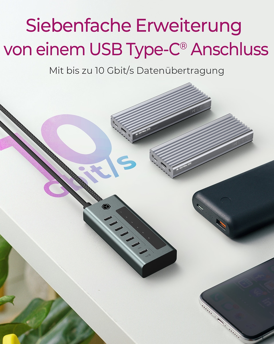 ICY BOX USB 3.2 HUB IB-HUB1457-C31 7Port ICY BOX USB 3.2 HUB IB-HUB1457-C31 7Port