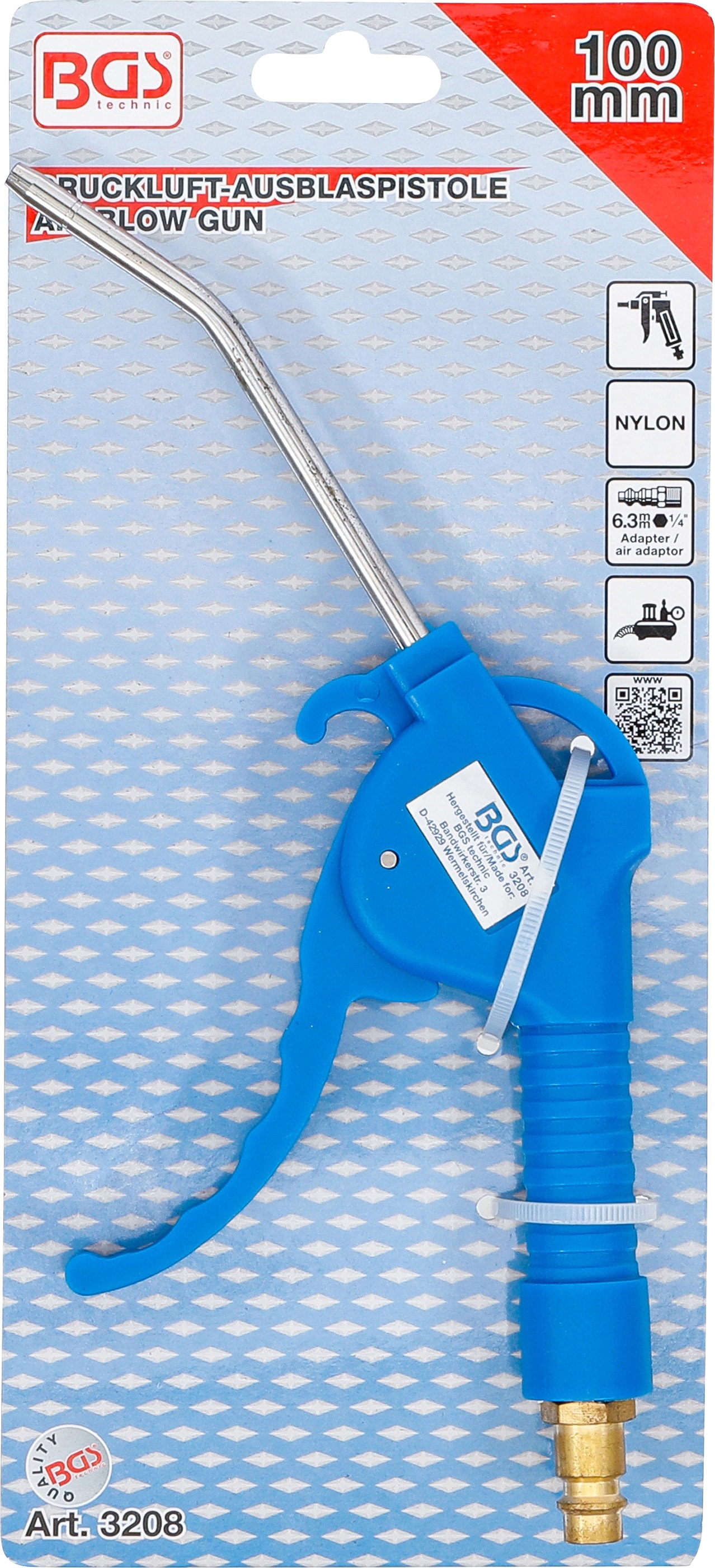 BGS TECHNIC Druckluft-Ausblaspistole 3208, 100 mm BGS TECHNIC Druckluft-Ausblaspistole 3208, 100 mm